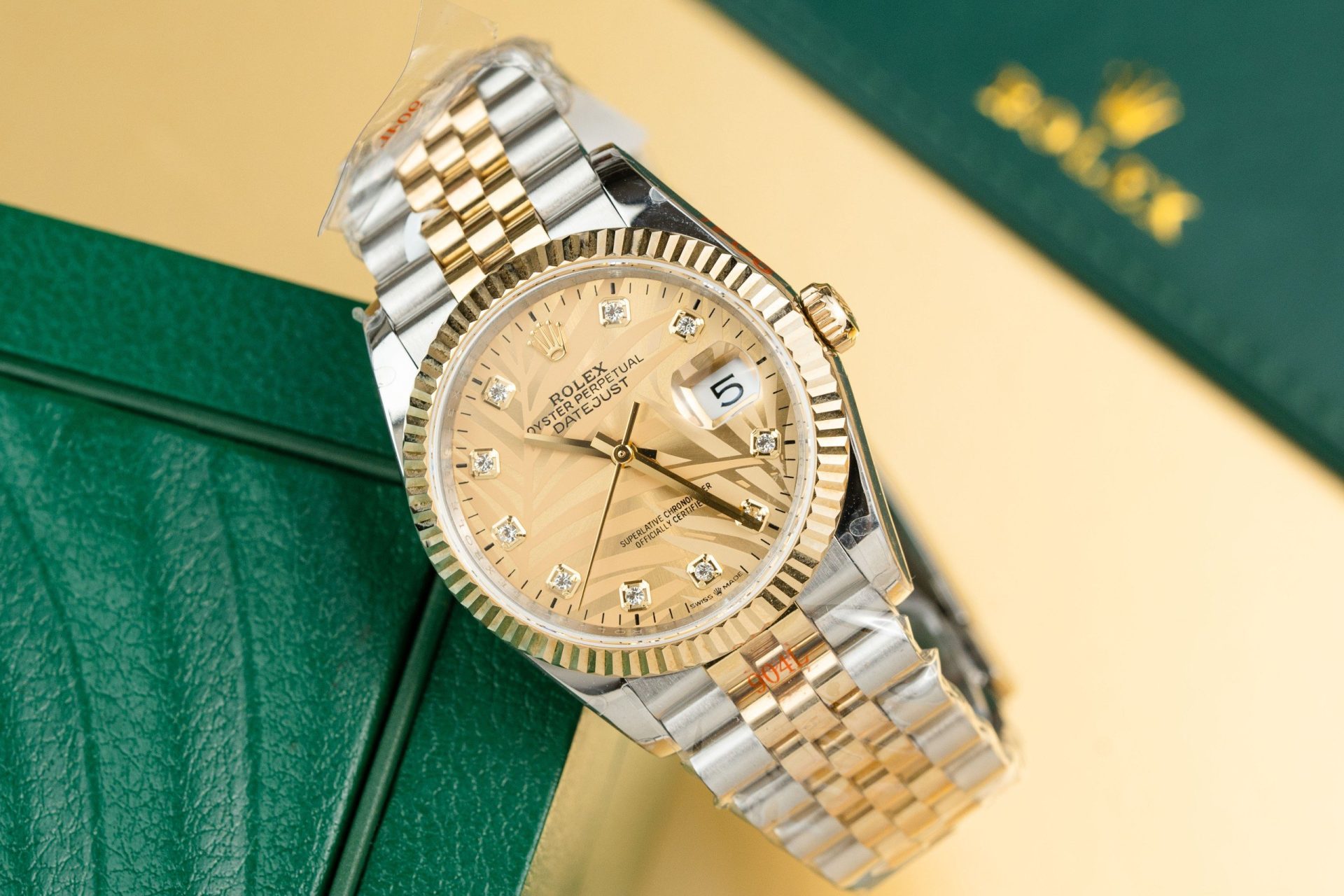 Rolex Replica 1:1 Watch DateJust 126233 Gold Wrapped Dial Stone GM Factory 36mm - Elite Watch Atelier