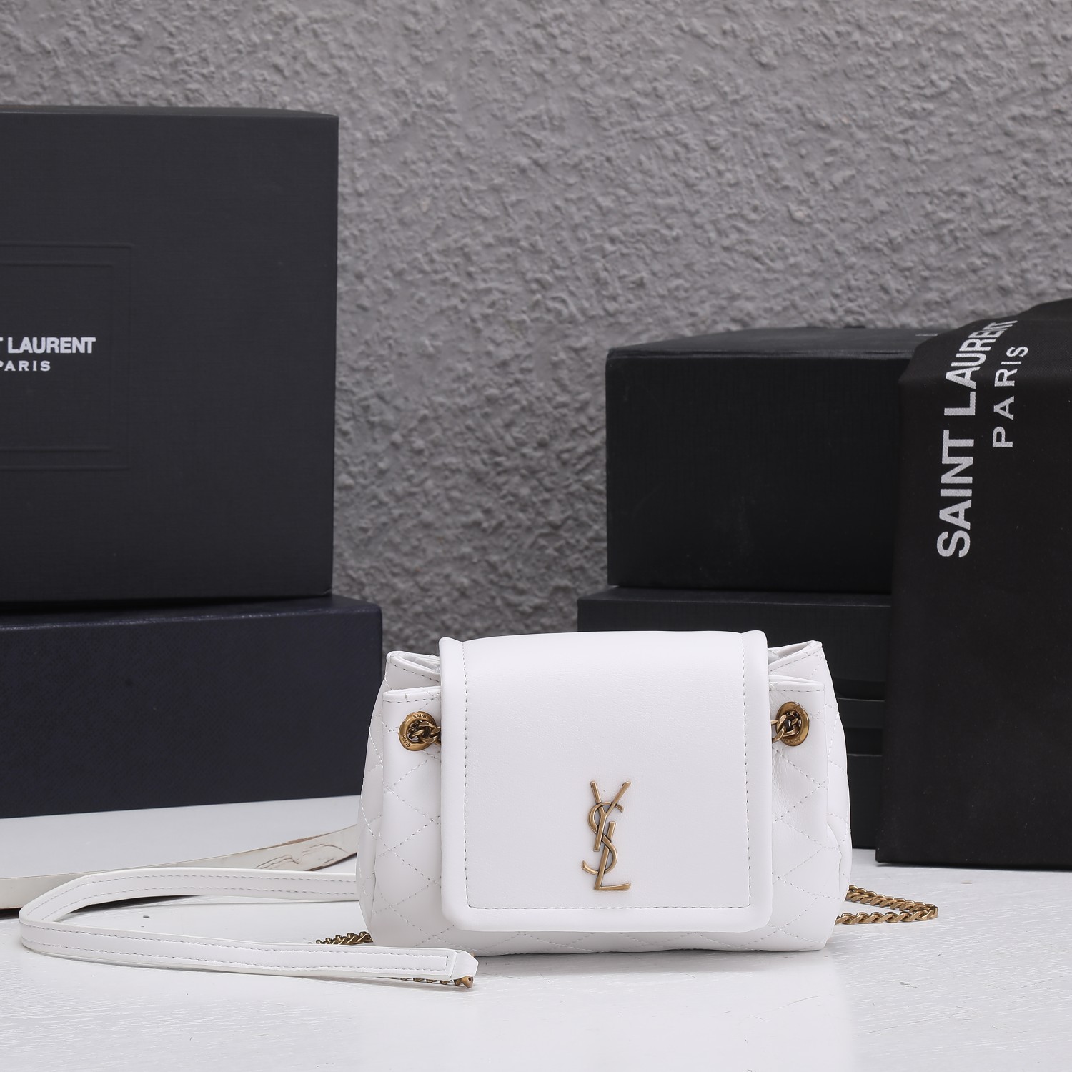 Replica Ysl Mini Nolita Bag In Lambskin- Black/White1:1High-quality replica