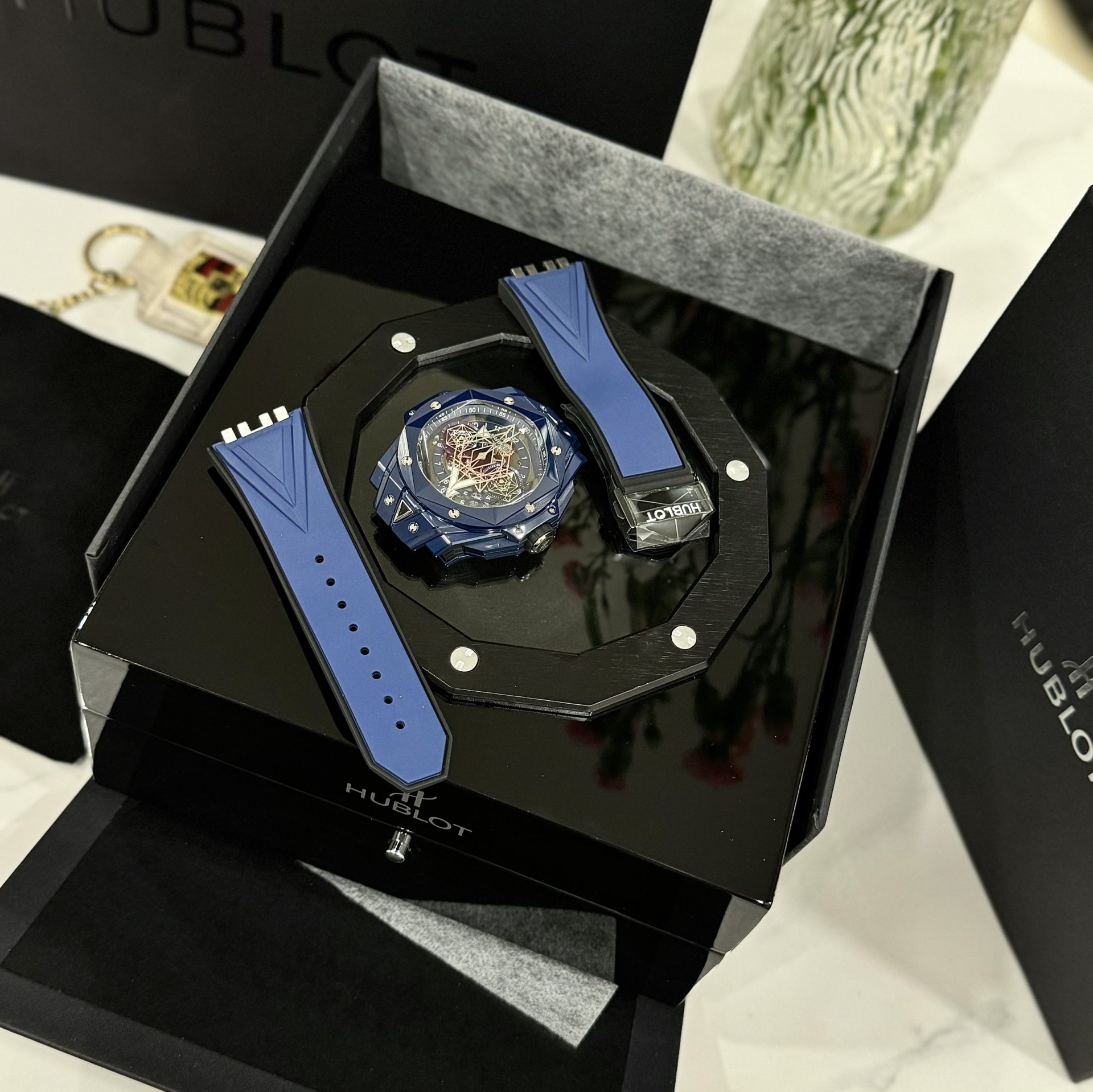 Hublot Replica 1:1 Watch Big Bang Sang Bleu ll Blue Ceramic Case Factory BBF 45mm - Elite Watch Atelier
