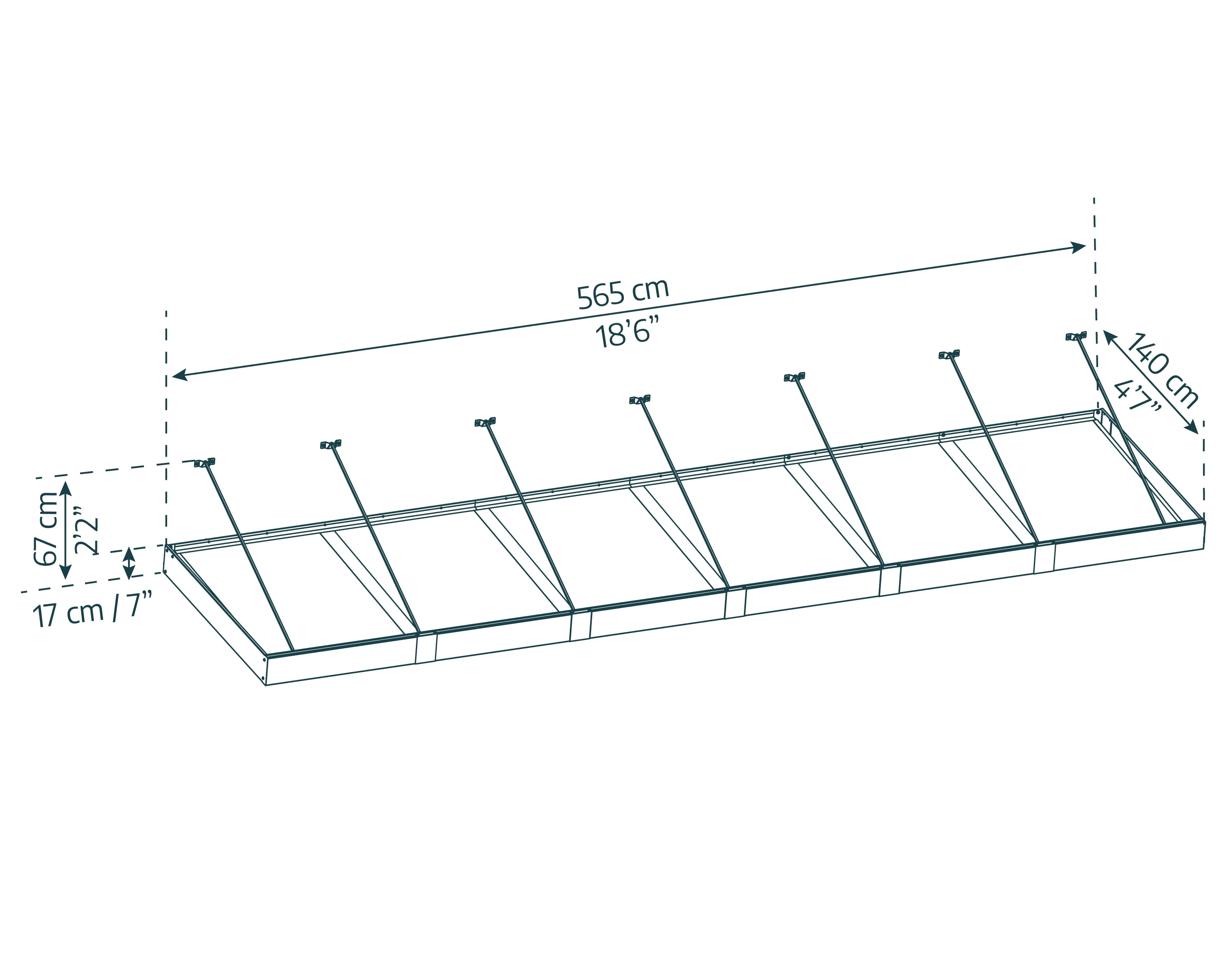 Palram - Canopia Sophia XL 2000 6' x 5' Acrylic Awning - Gray/Mist - Image 16