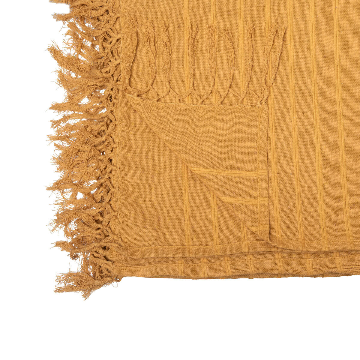 Bed Throw "Anjali" Mustard yellow, 250x230 cm