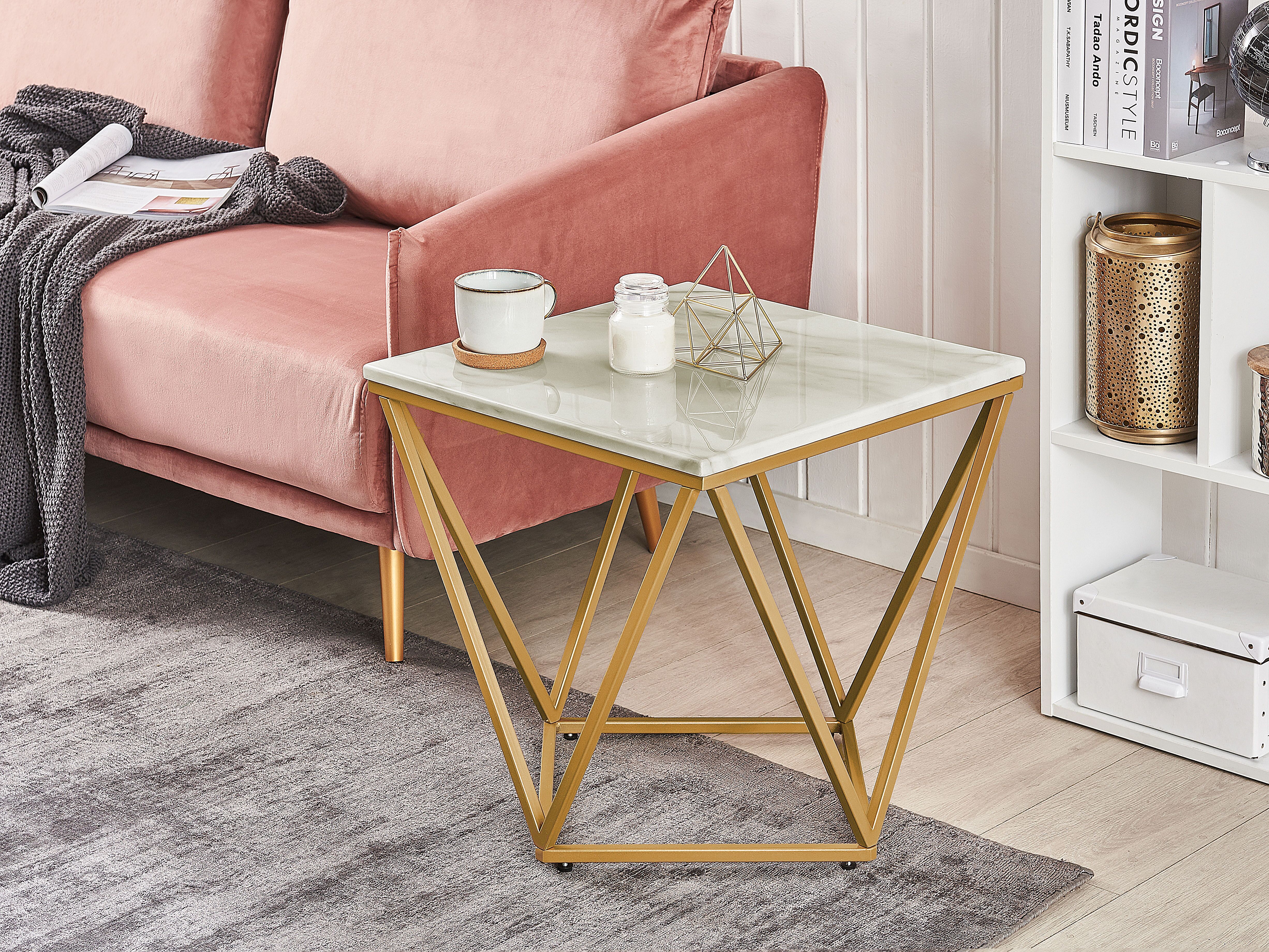 Side Table MALIBU Beige Marble