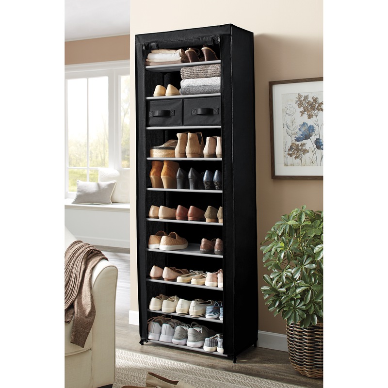 Tall 10-Layer Fabric Shoe Storage Organizer - MIDNIGHT VELVET CATALOG