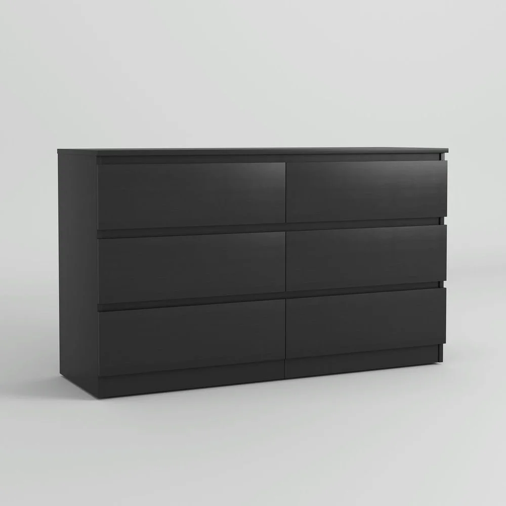 Kadyn White Chest of Drawer, 6 Double Drawer Dresser for Bedroom, Modern Storage Cabinet for Living Room, Dresser - Image 112