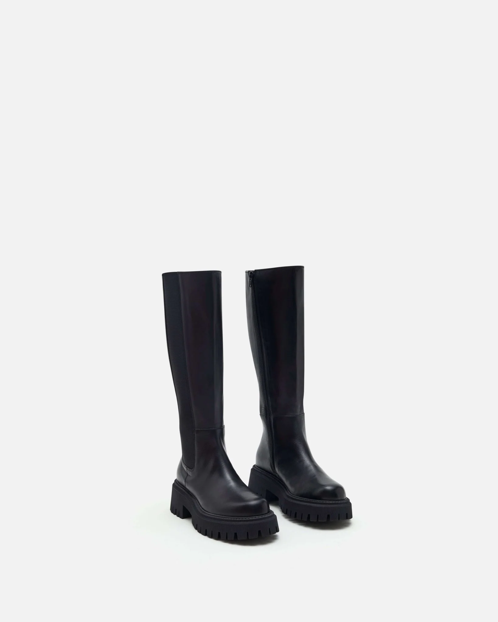 BOTTES DELILA - En cuir noir à semelles crantées