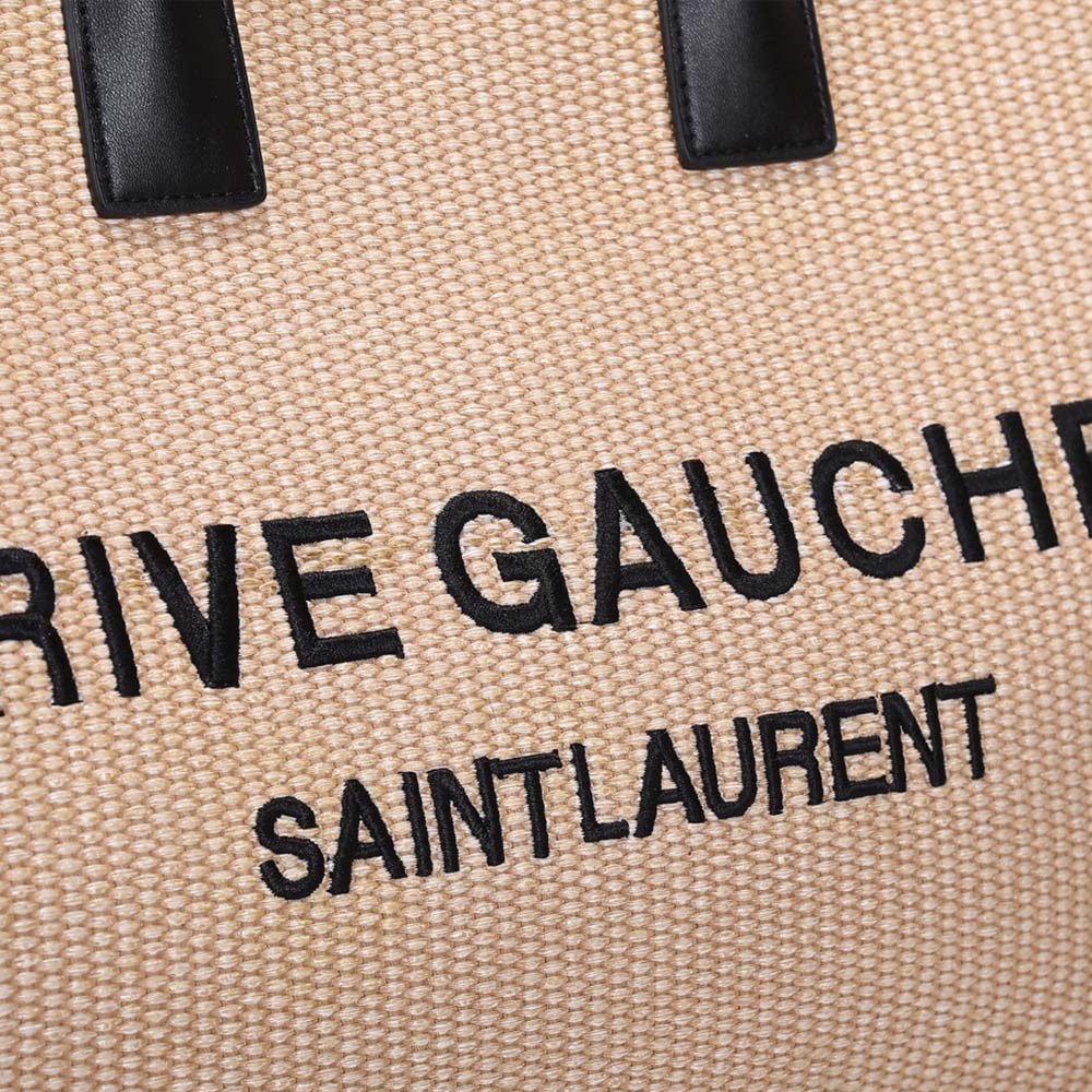 Replica Ysl Rive Gauche Tote Bag In Linen And Leather 21491:1High-quality replica