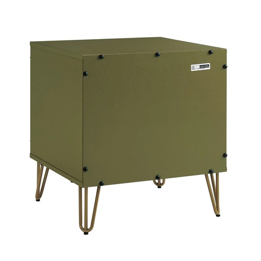 Pemberly Row Nightstand from Engineered Wood in Olive Green - Set of 2 - Image 7