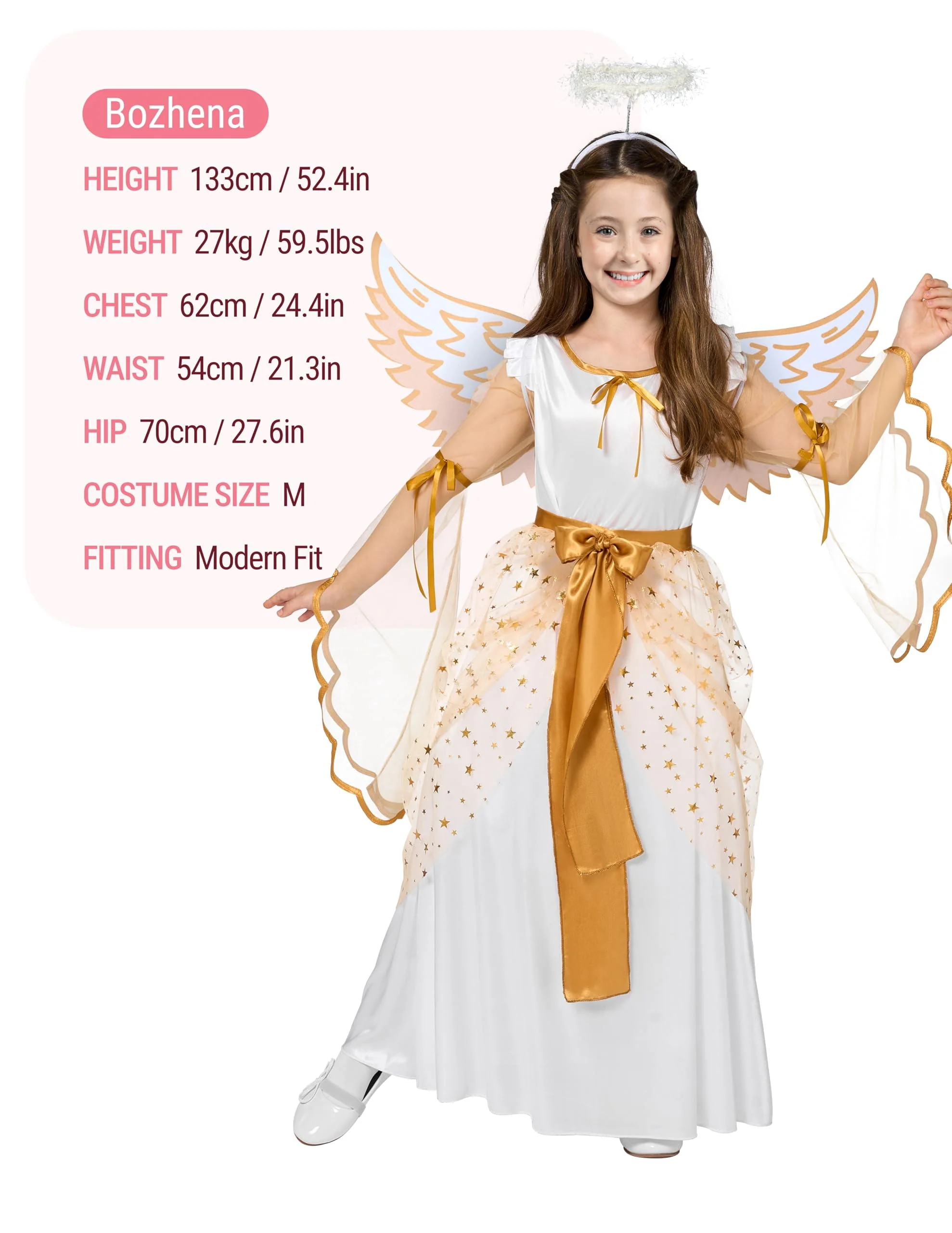 Joyfy Halloween Angel Costume for Girls, Angel Dress for Kids, Guardian Angel Set for Halloween Costumes Themed Party Cosplay - Image 8 Joyfy Halloween Angel Costume for Girls, Angel Dress for Kids, Guardian Angel Set for Halloween Costumes Themed Party Cosplay - Image 8