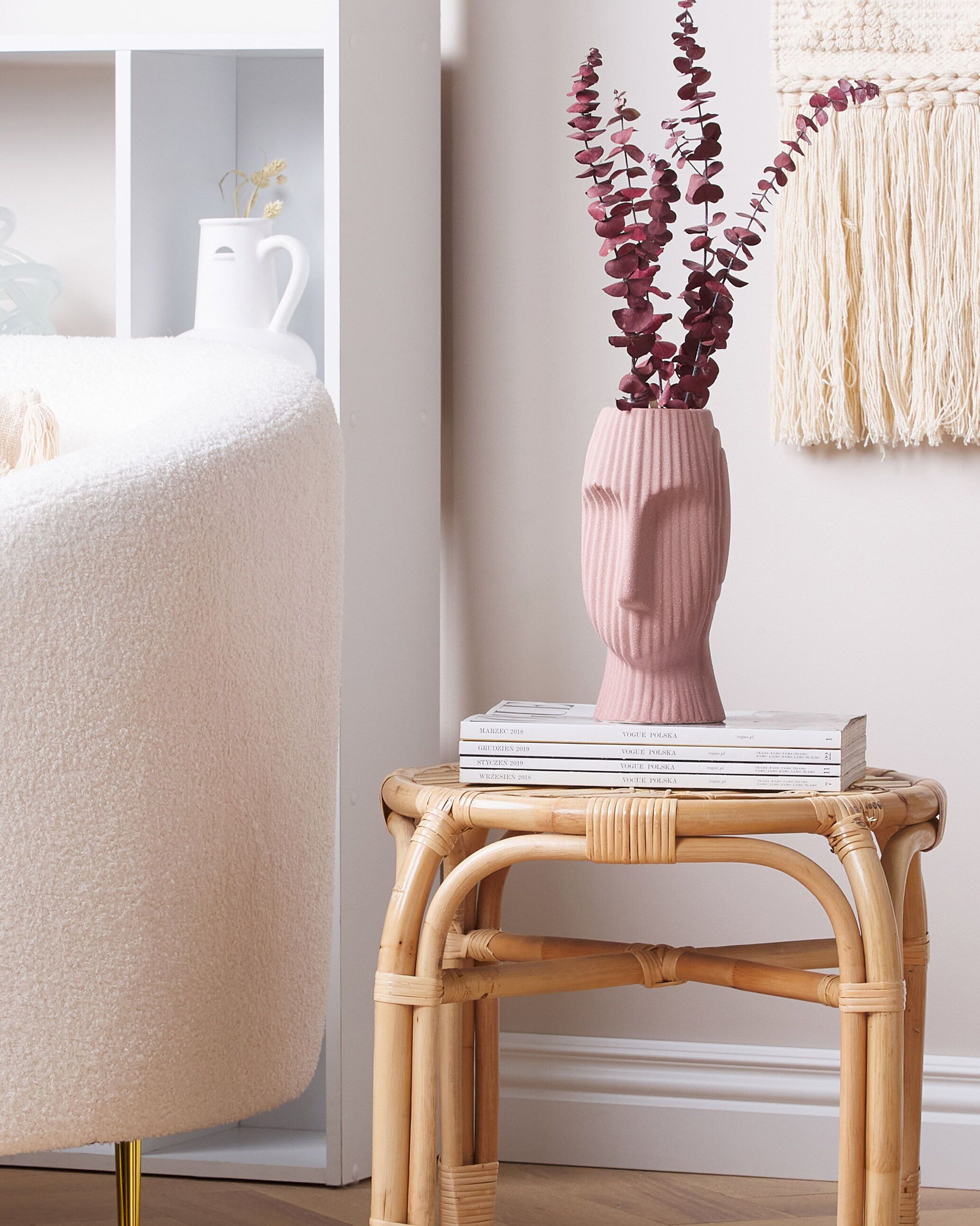 Flower Vase PALLINI Stoneware 24 cm Peach Pink
