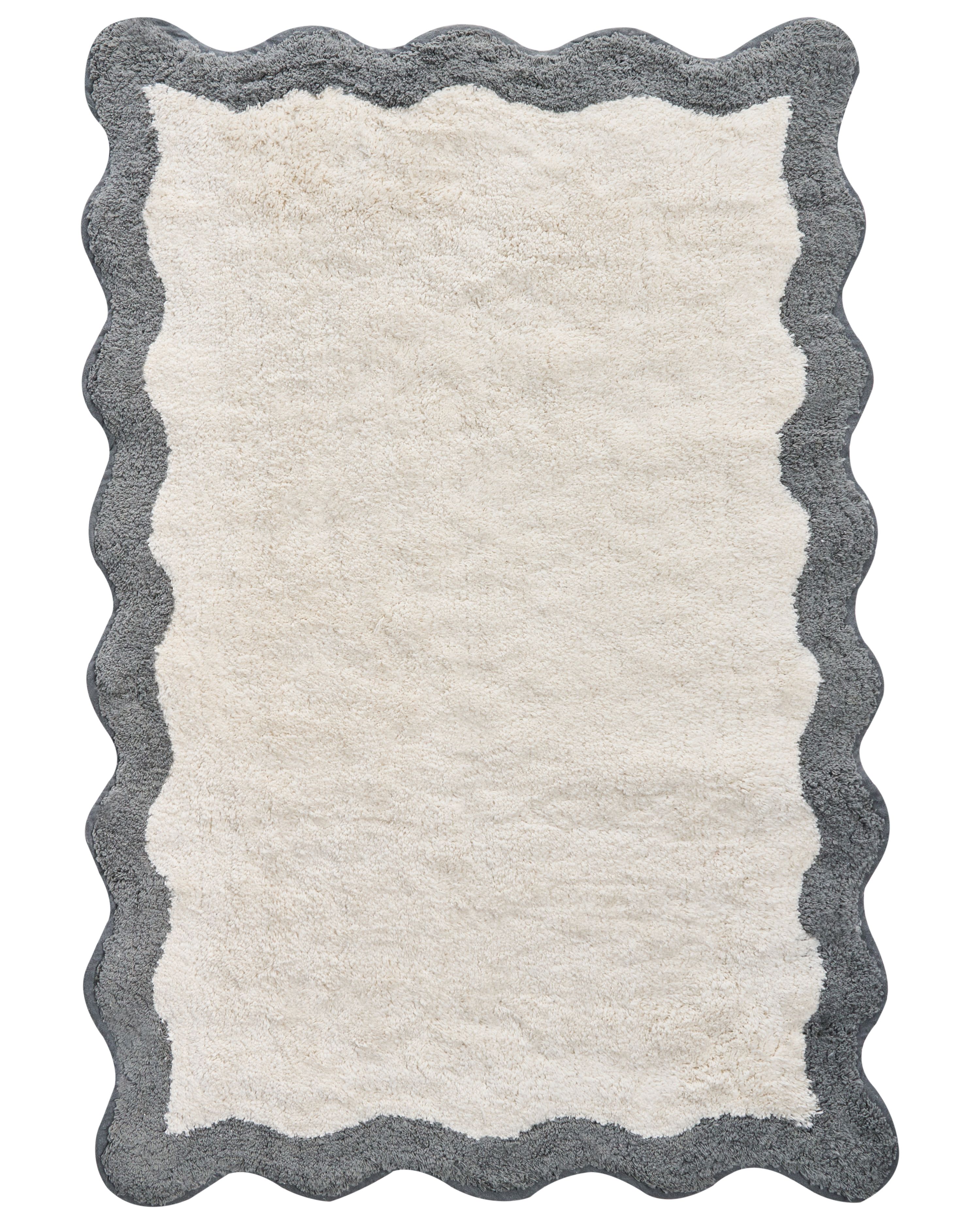 Bath Mat NANGAL Grey/ Beige 60 x 90 cm Cotton