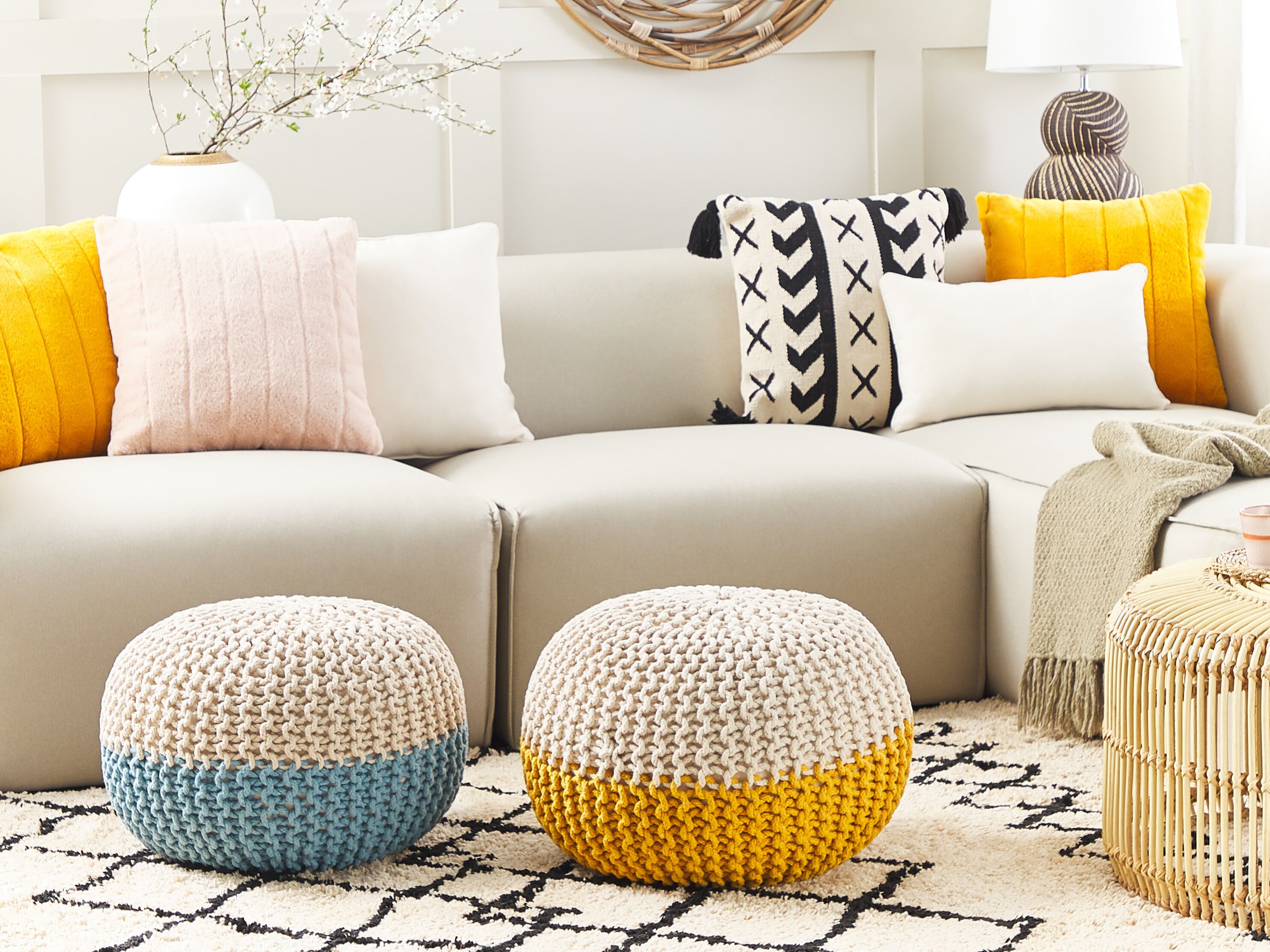 Pouffe CONRAD Cotton Yellow