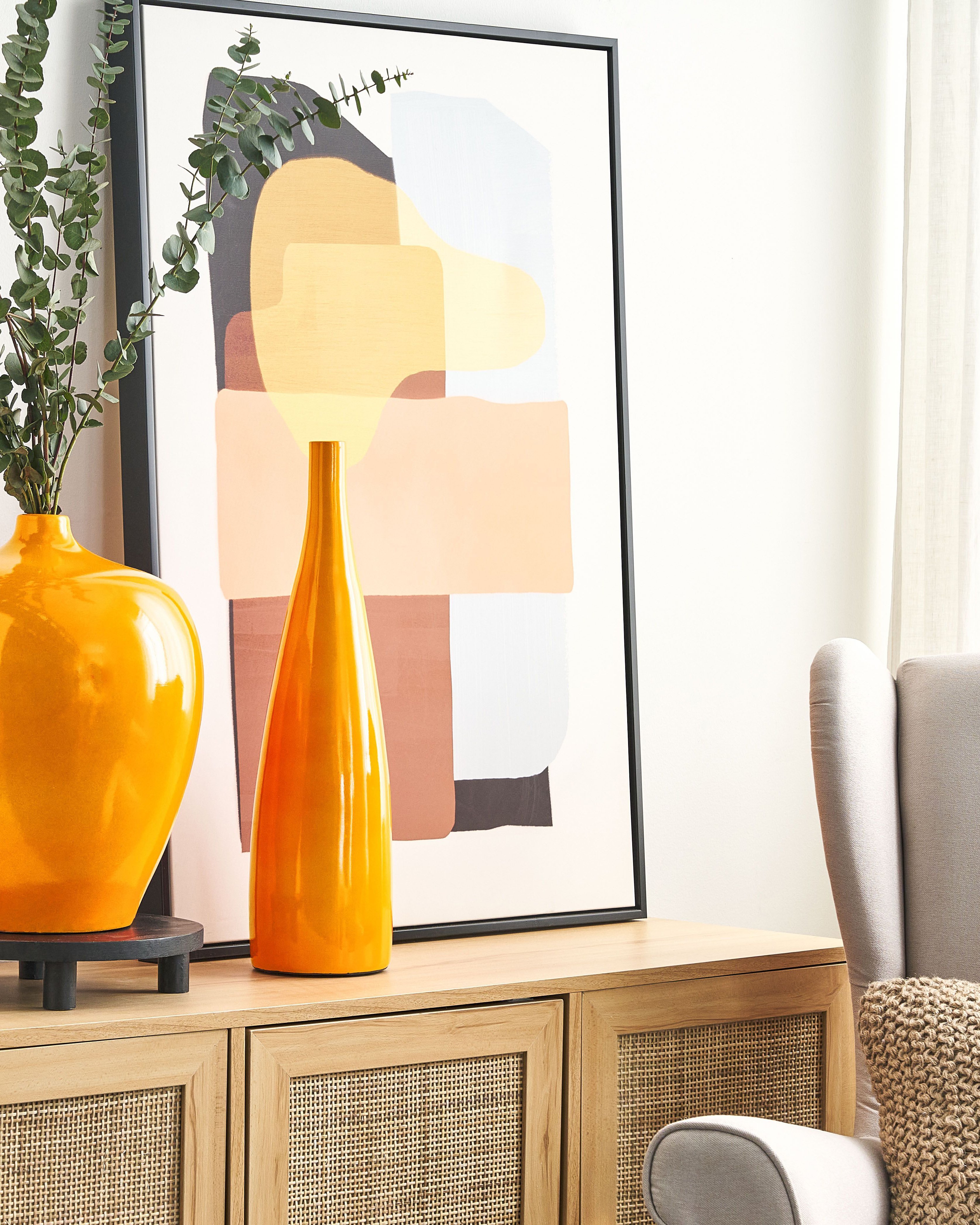 Flower Vase SABADELL Ceramic 50 cm Orange