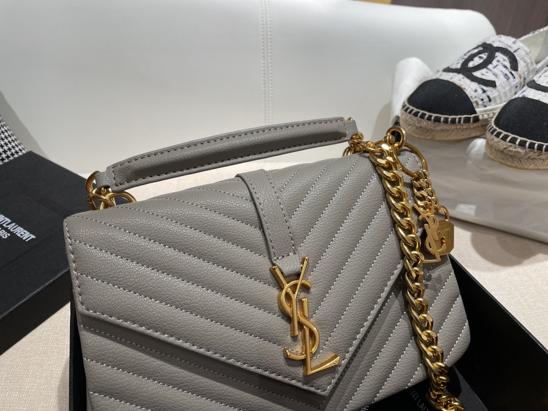 Replica Ysl Envelope Medium Bag In Mix Embossed Leather-Gold1:1High-quality replica