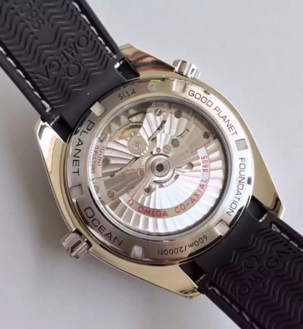 Replica Omega Planet Ocean SS GMT Black Dial Orange Markers Rubber Strap A8605 - Top club