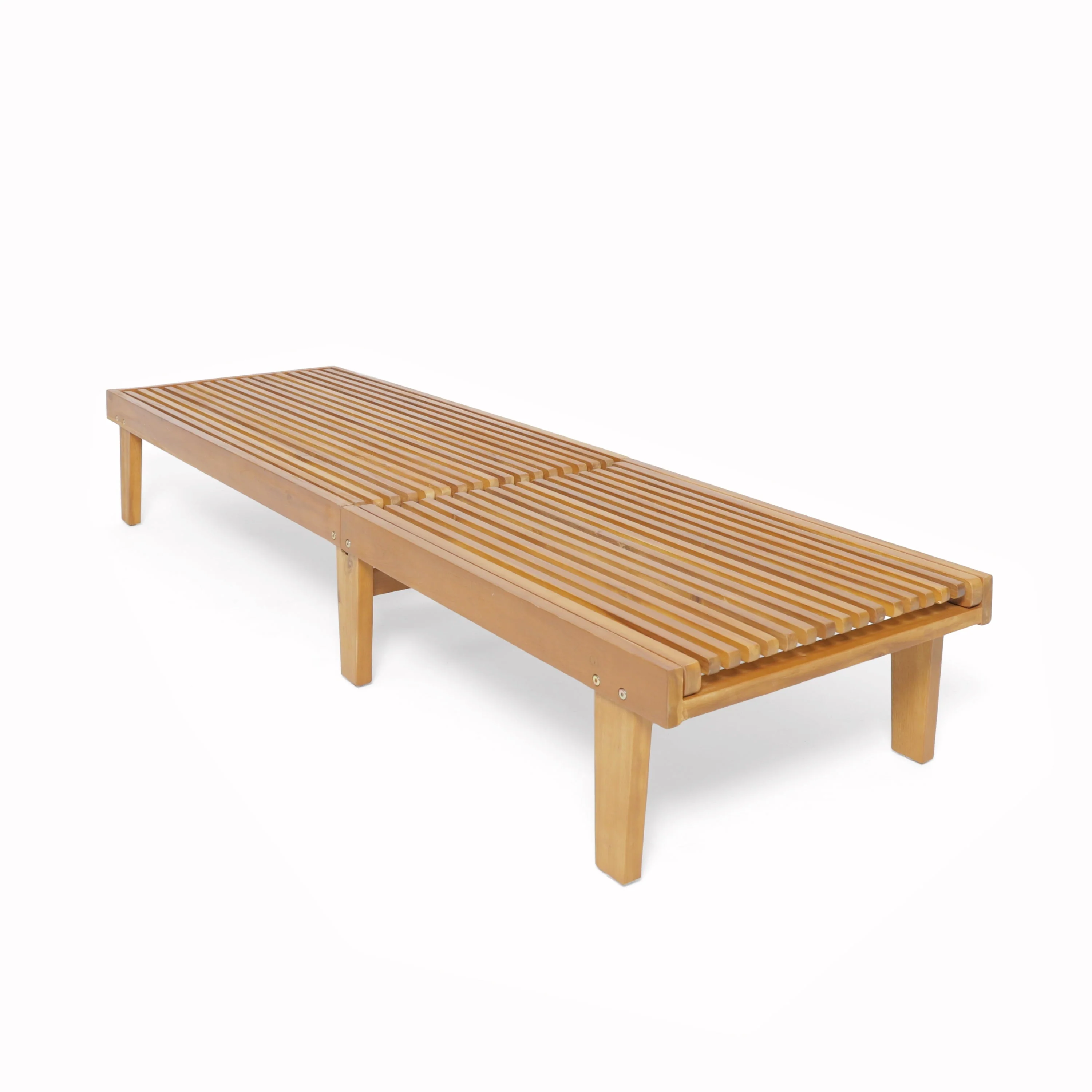 Maddison Outdoor Wooden Chaise Lounge, Teak Finish - Image 9