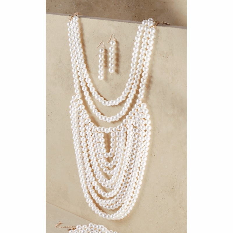 Multi-Strand/Bead Loop Necklace & Earring Set and Multi-Strand/Bead Bracelet - MIDNIGHT VELVET CATALOG