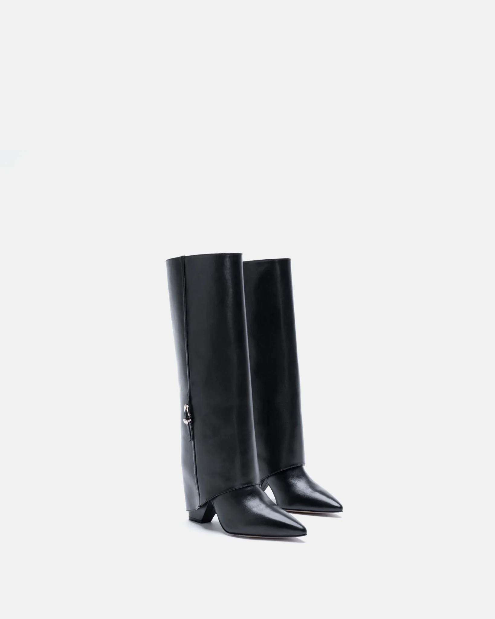 BOTTES AVANA - En cuir à talons noir