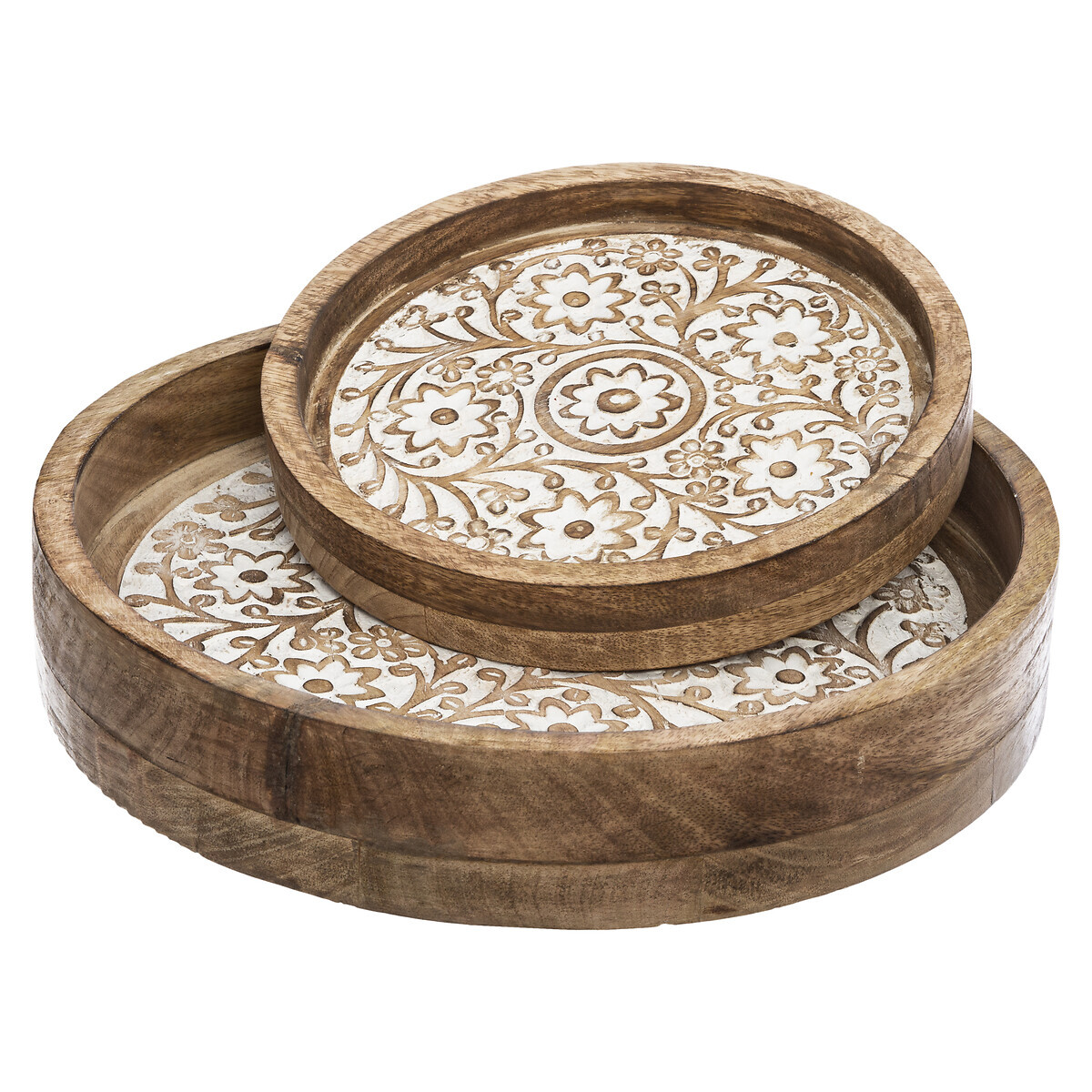 Set of 2 trays "Ritual" Mango wood