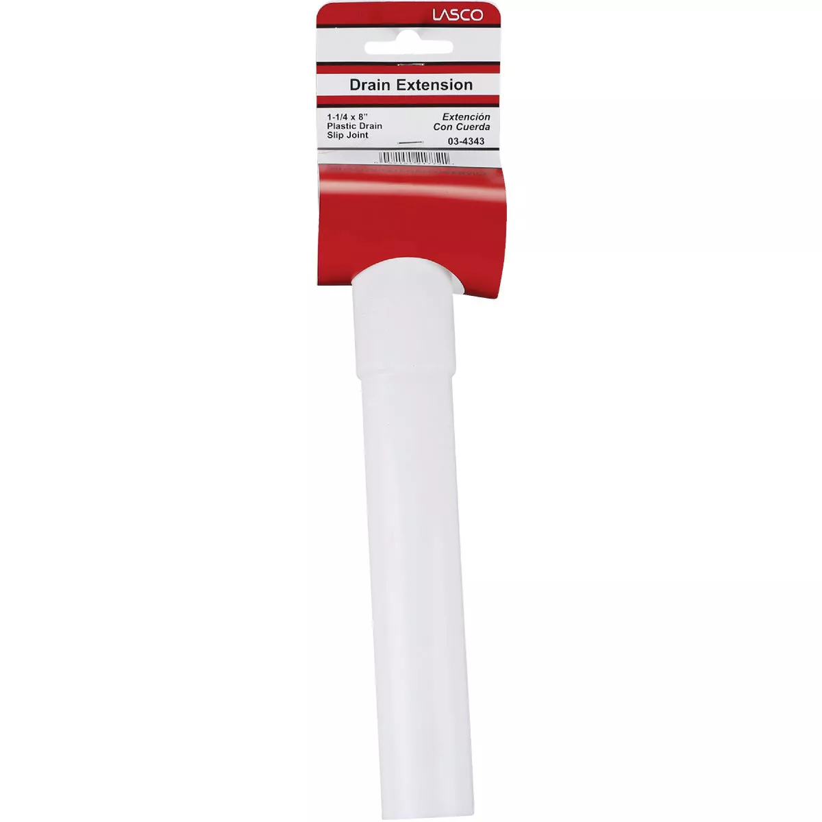 Lasco 1-1/4 In. OD x 8 In. L White Plastic Extension Tube
