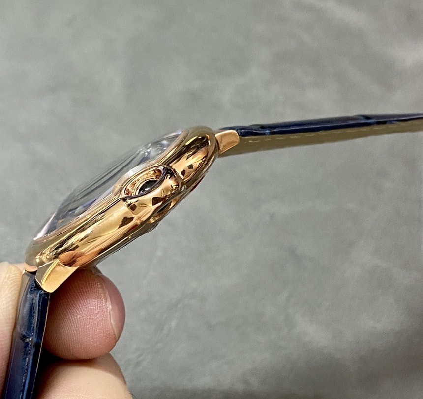 Ballon Bleu De Fake Cartier Watch Rose Gold 42mm Blue Dial Leather Strap WGBB0036 AF(1:1 replica) - Top club