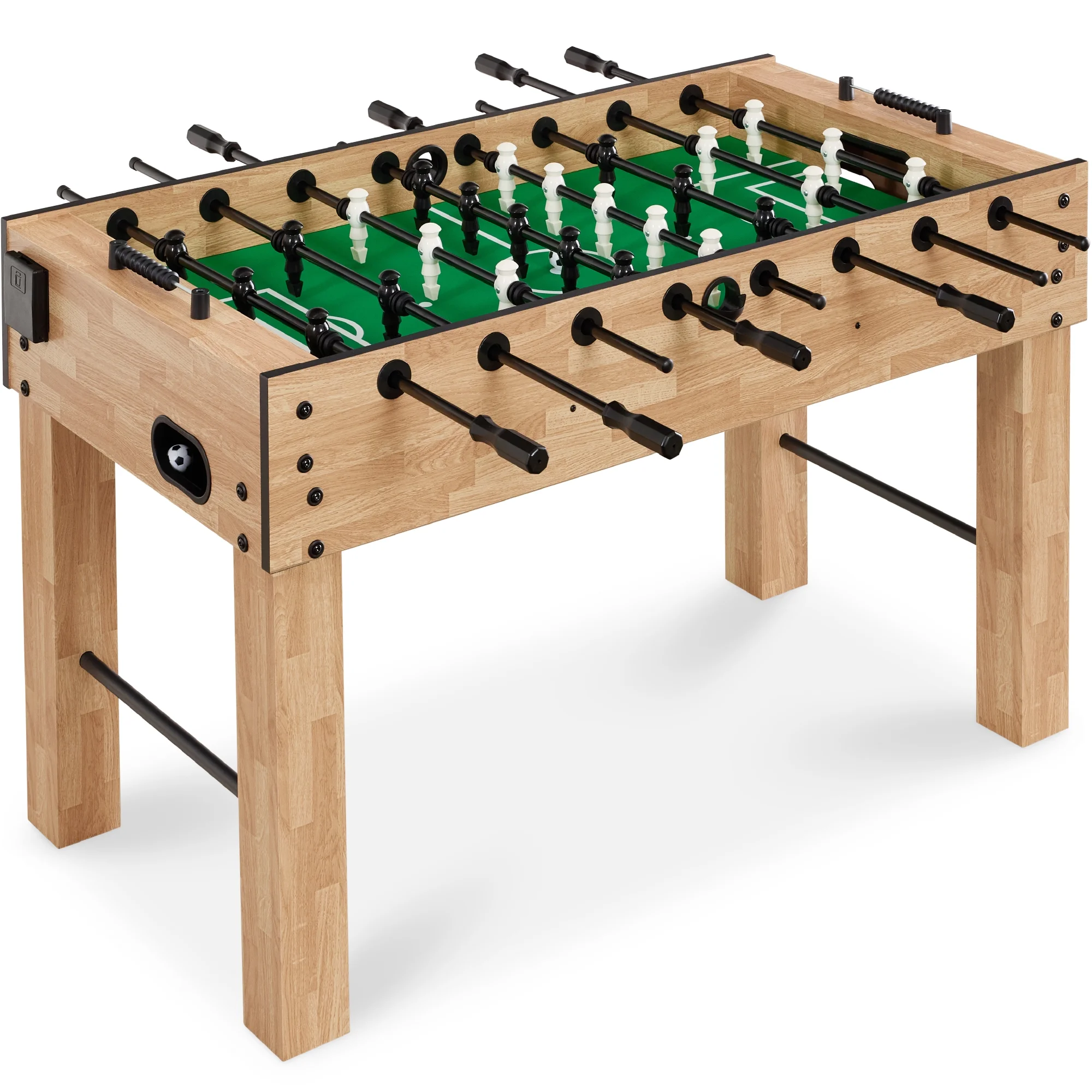 Best Choice Products Large 54in Full-Size Foosball Table for Home, Game Room w/ 2 Balls, 2 Cup Holders - Natural - Image 2