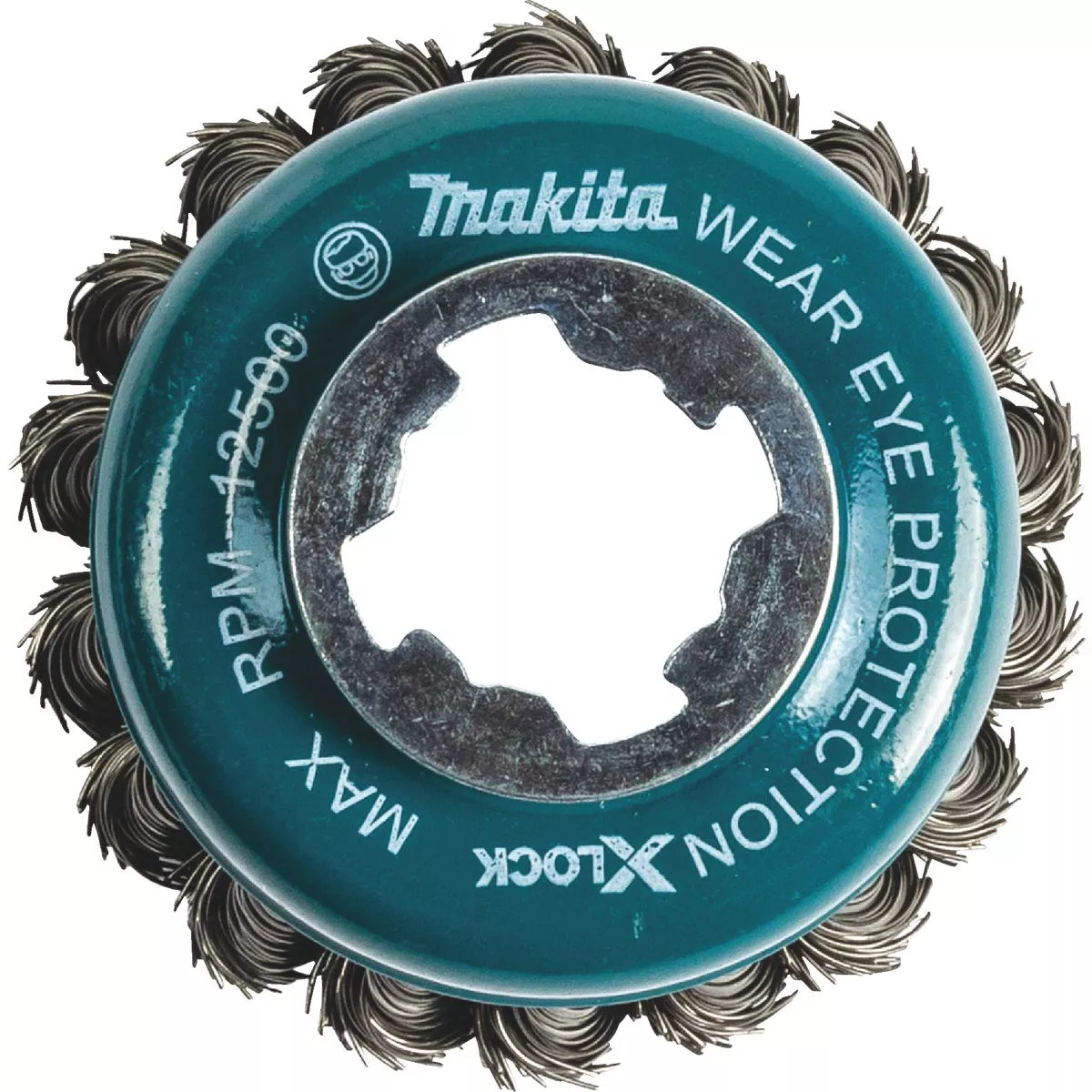 Makita X-LOCK 3-1/8 In. Knotted 0.02 In. Carbon Steel Cup Angle Grinder Wire Brush