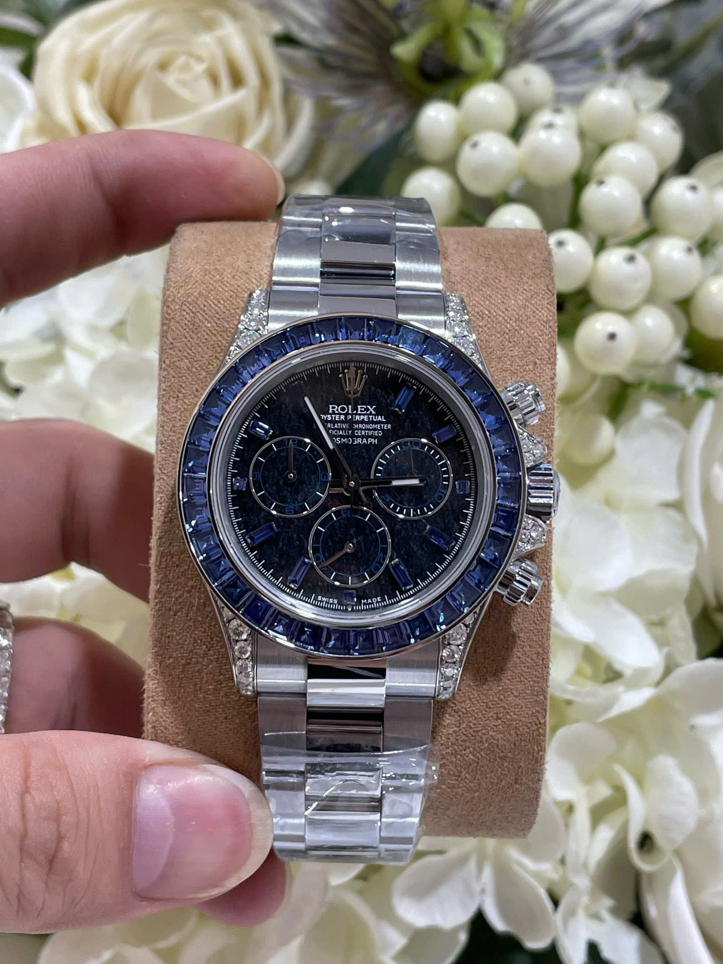 Rolex Daytona 126599TSA Imitation Watches 18K White Gold Wrapped   Synthentic Sapphire 40mm - Top club