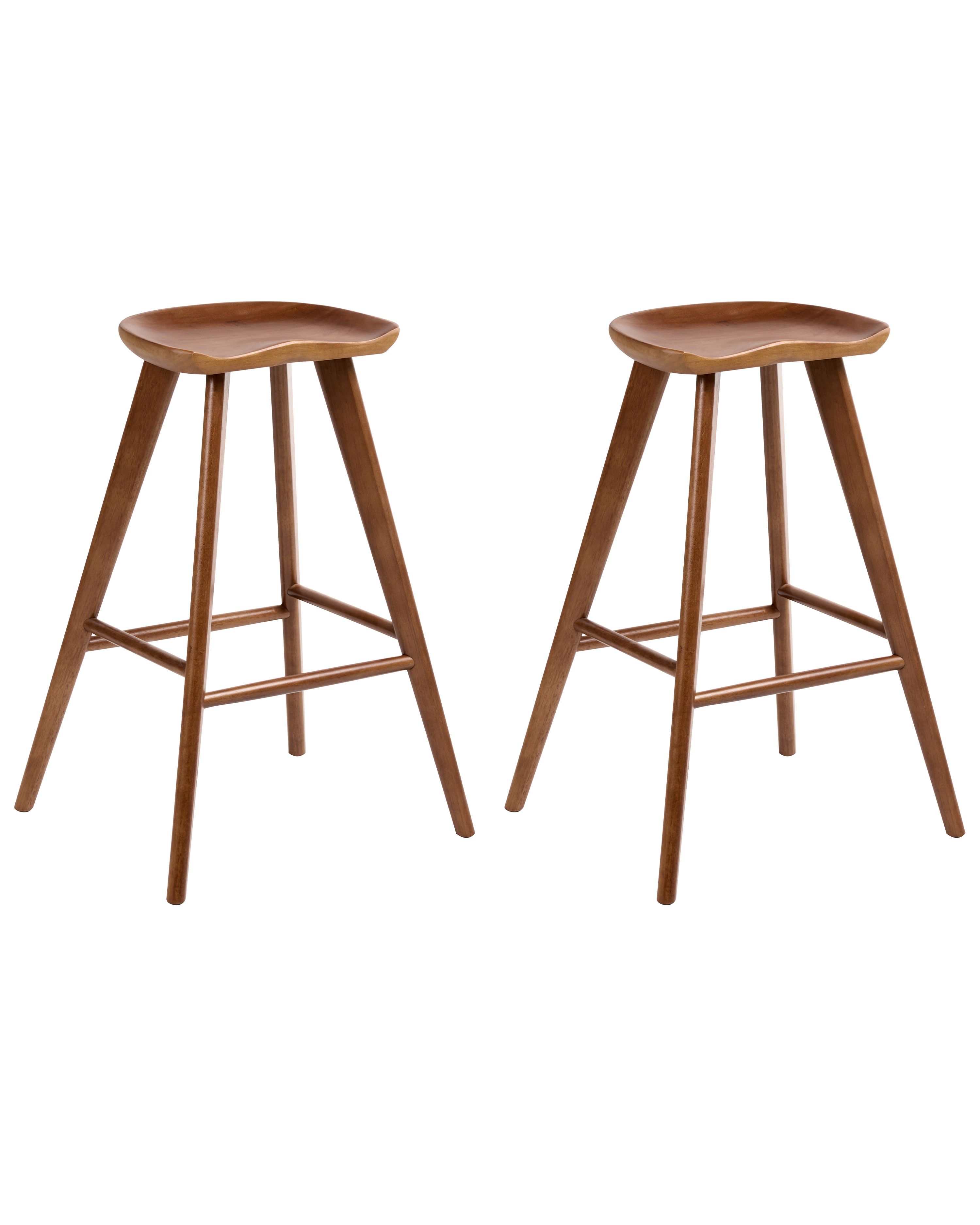 Set of 2 Bar Stools CANDO Brown