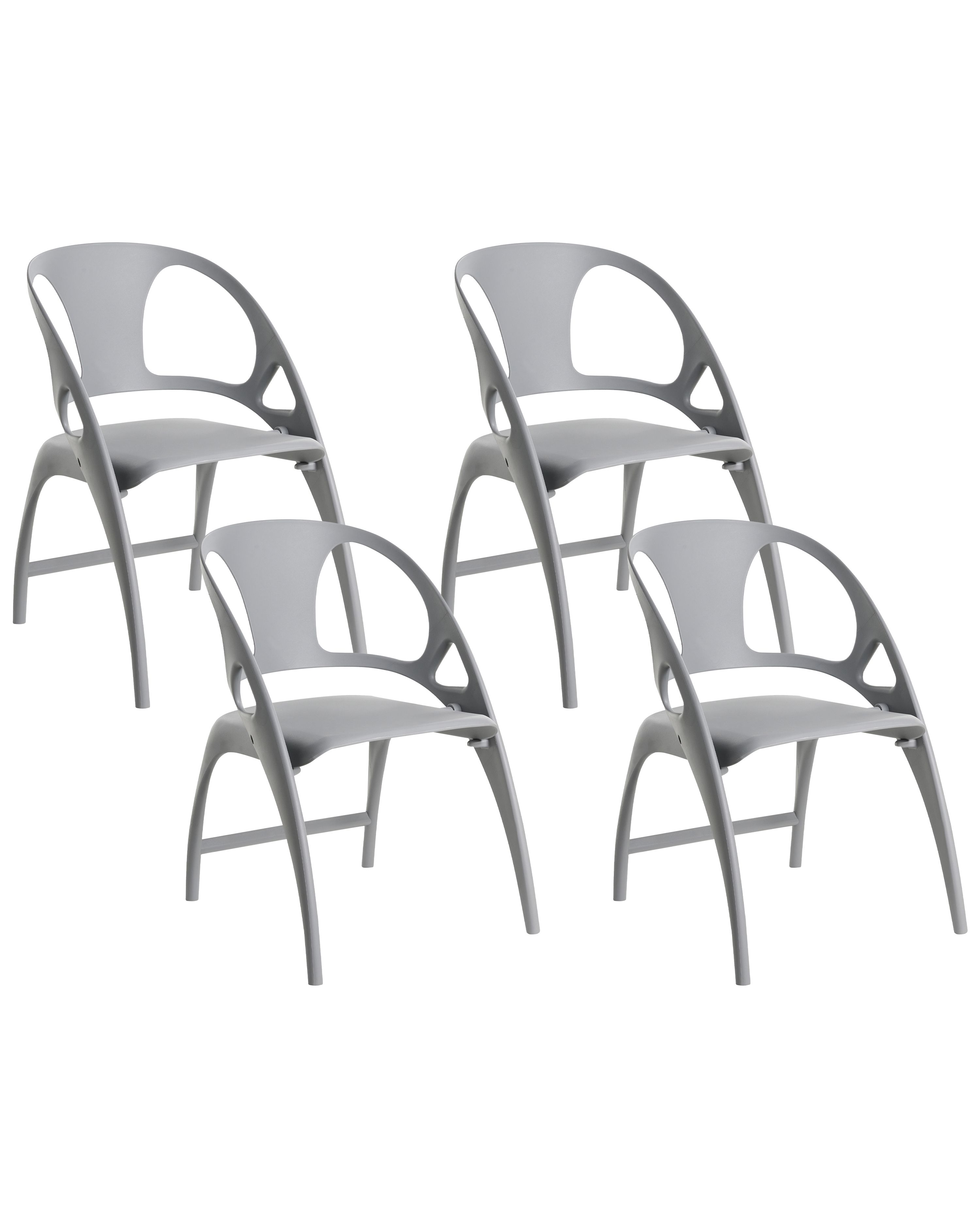 Set of 4 Garden Chairs NEMI Folding Grey