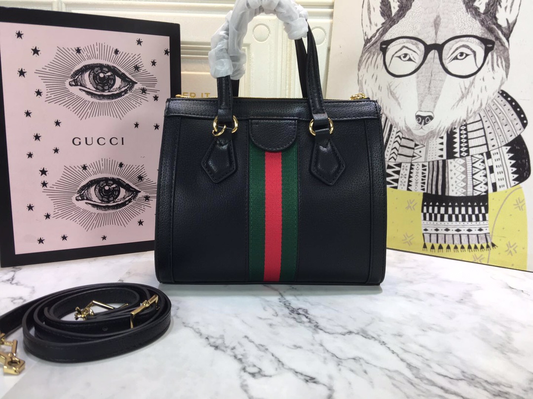 Replica Gucci Ophidia Small Tote Bag Black/White1:1High-quality replica