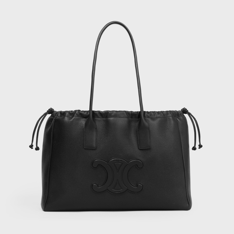 Replicate CABAS DRAWSTRING CUIR TRIOMPHE IN GRAINED CALFSKIN BLACK(1:1 replica)1:1High-quality replica