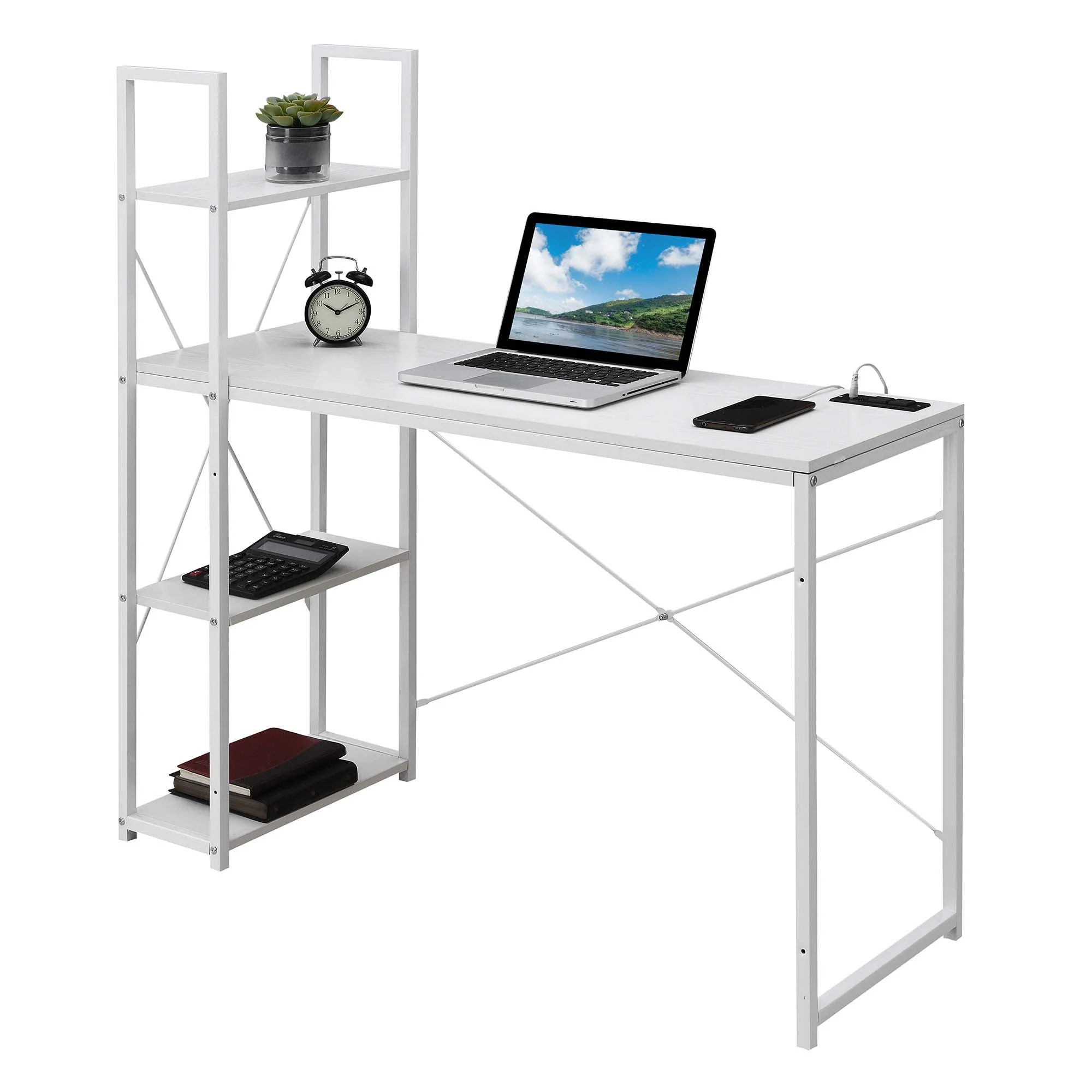 Convenience Concepts Designs2Go Office Workstation Desk with 2 Outlets & 2 USB Ports