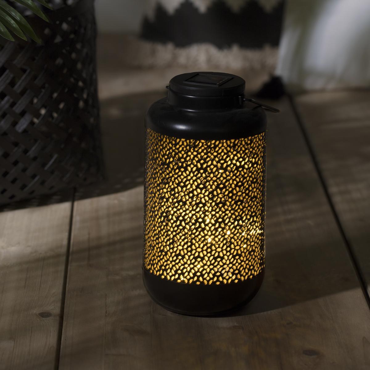 Solar lantern, metal Black, H.26 cm