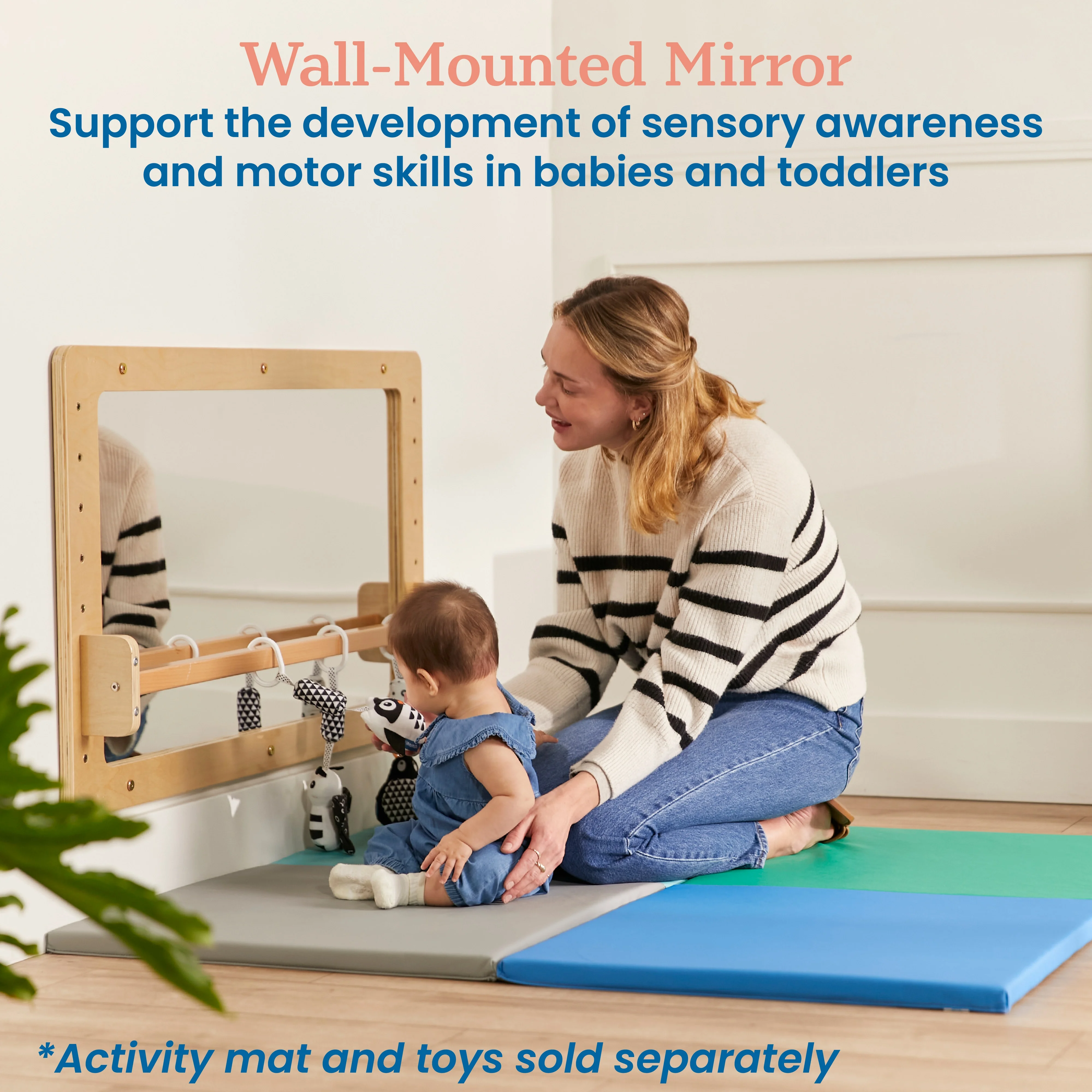 ECR4Kids Wall-Mounted Coordination Mirror, Natural - Image 4