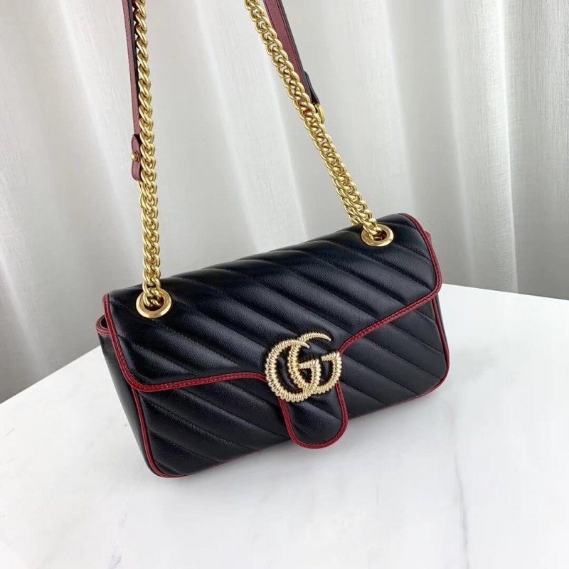Replica Gucci Gg Marmont Small Shoulder Bag 443497 Black1:1High-quality replica