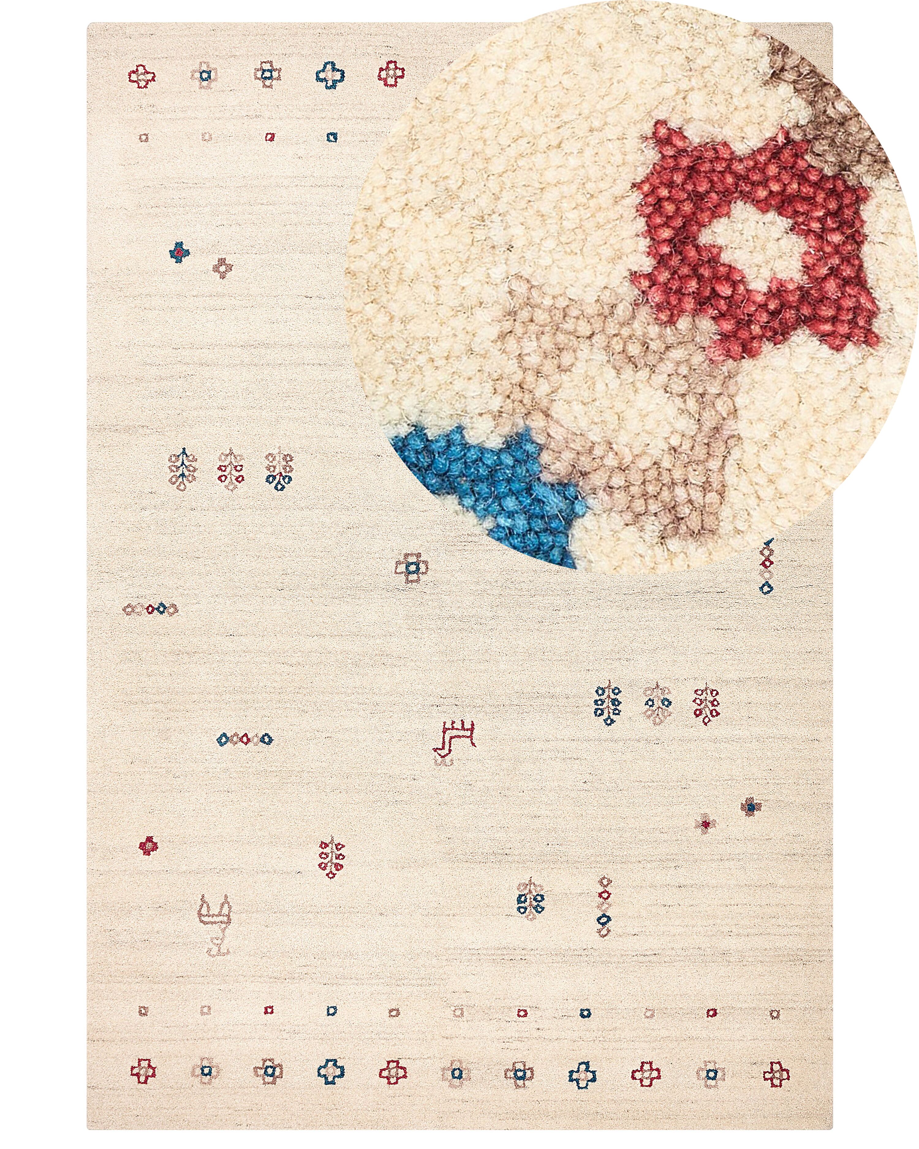 Rug SULUCA Beige 200 x 300 cm Wool Gabbeh