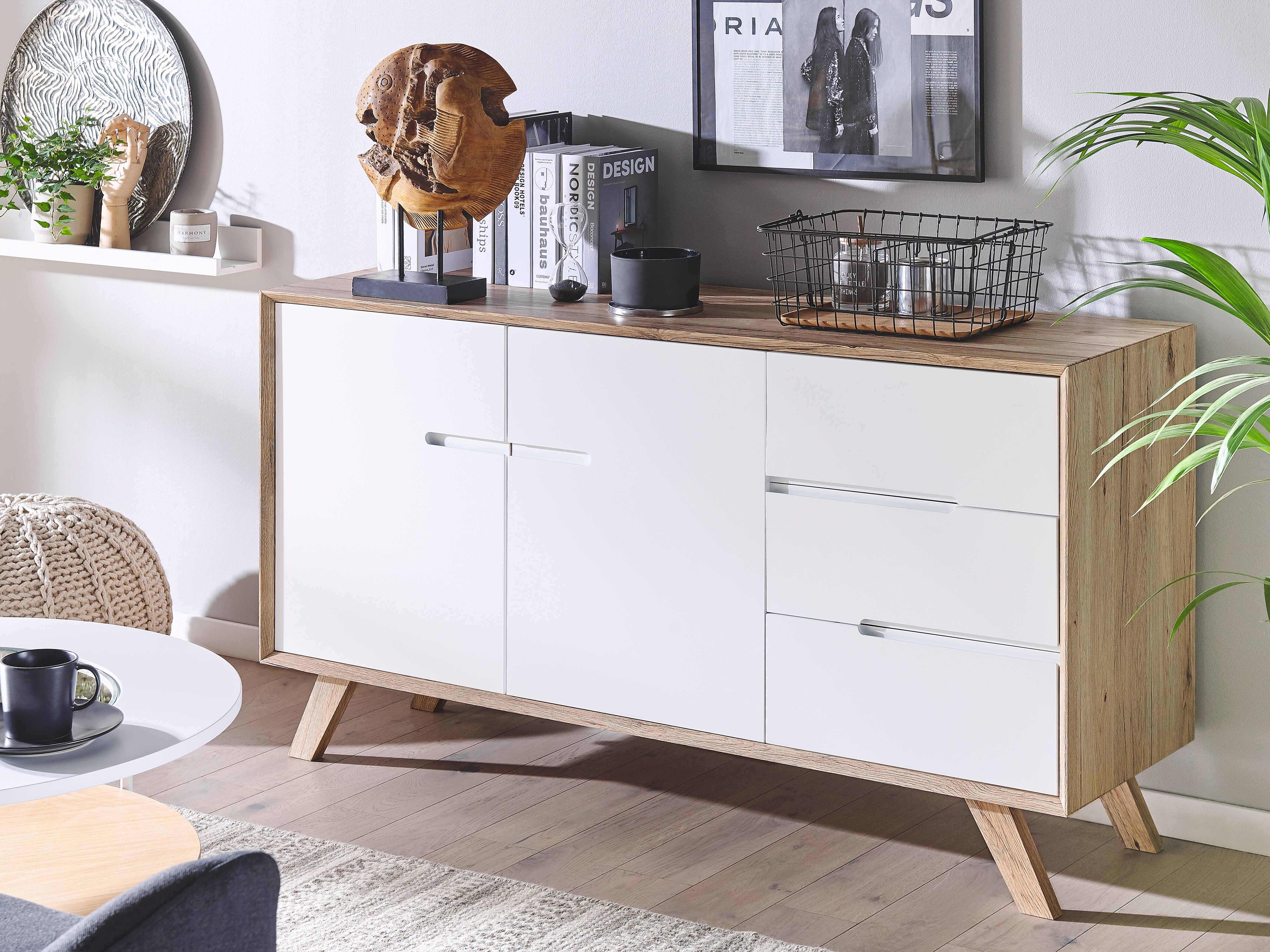 2 Door Sideboard FORESTER Brown/ White