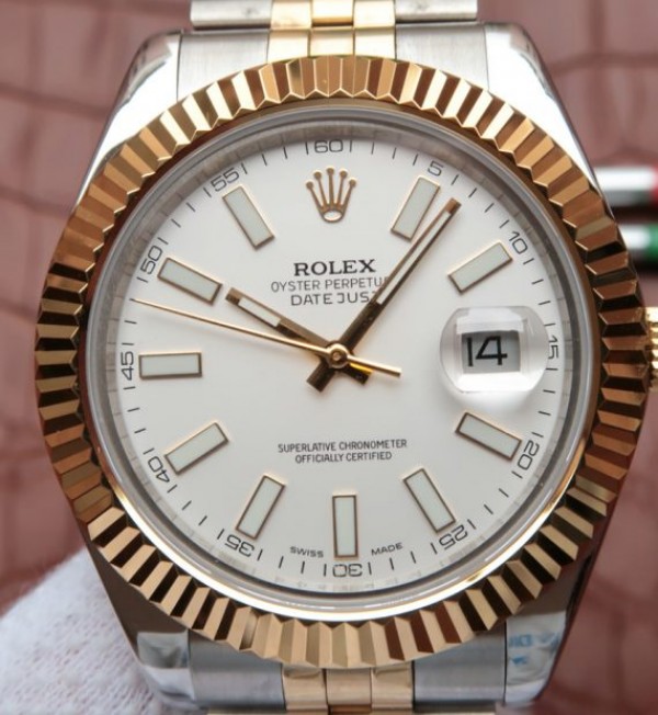 Replica Rolex DateJust 41mm 126333 Noob YG Wrapped White Dial SS/YG Jubilee Bracelet A2836 - Top club