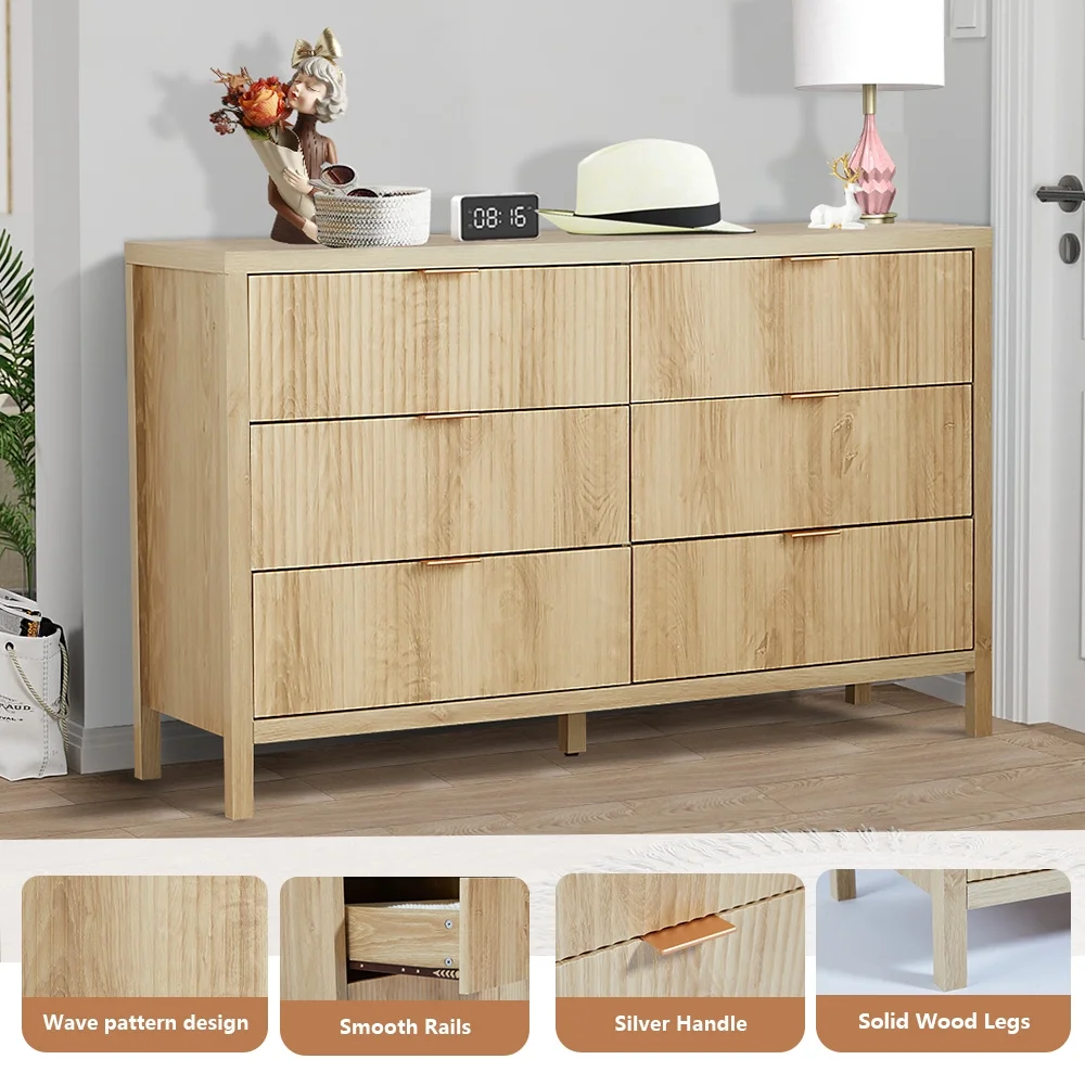 YOCWO Fluted Nightstand for Bedroom Set of 2 , Wood Bedside Table Set of 2 with Drawers, Black - Image 84