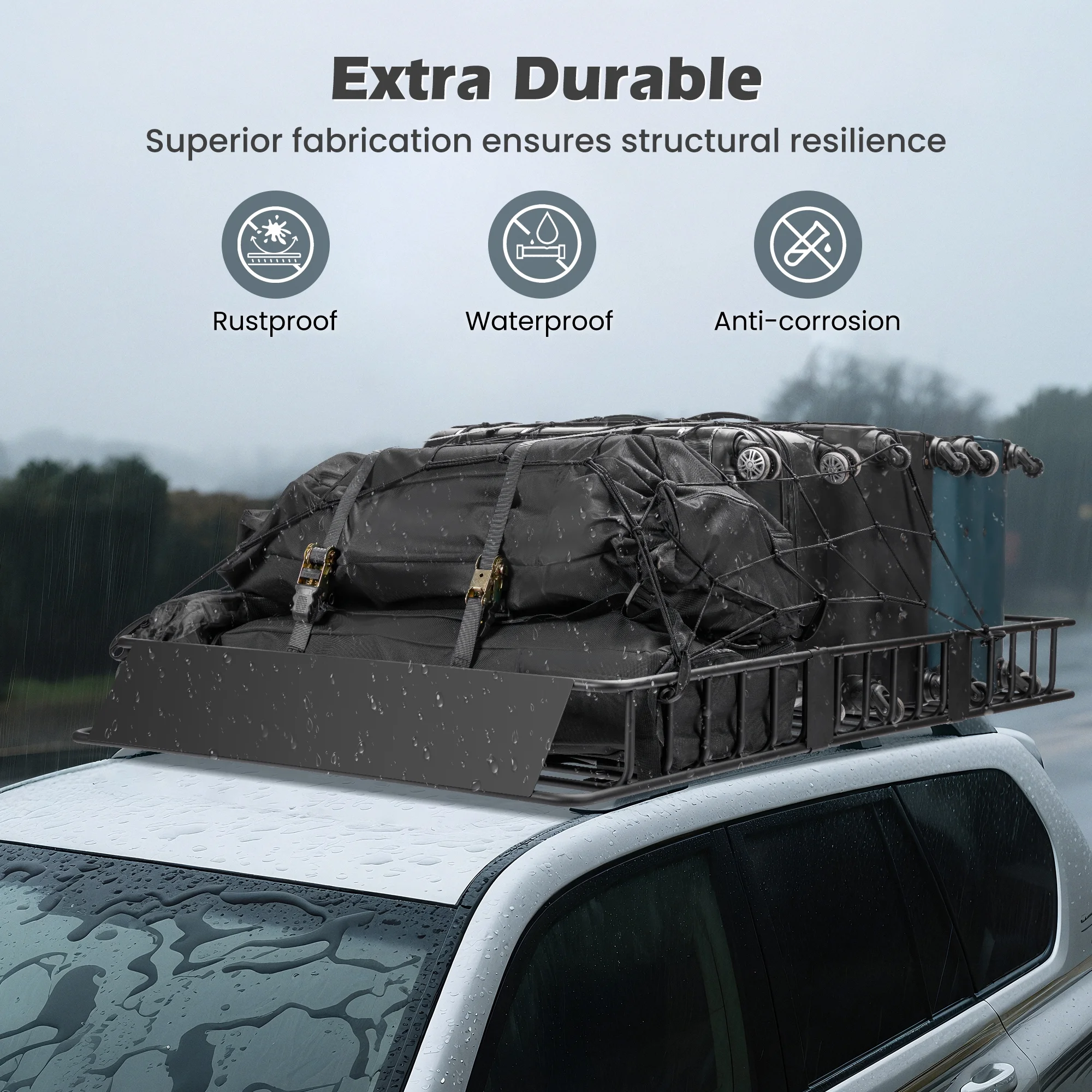 Naipo Roof Rack Cargo Basket,500 lb,64