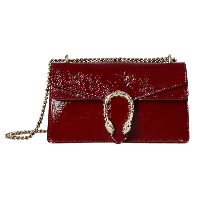 Dionysus Small Shoulder Bag in Rosso Ancora Patent Leather1:1High-quality replica