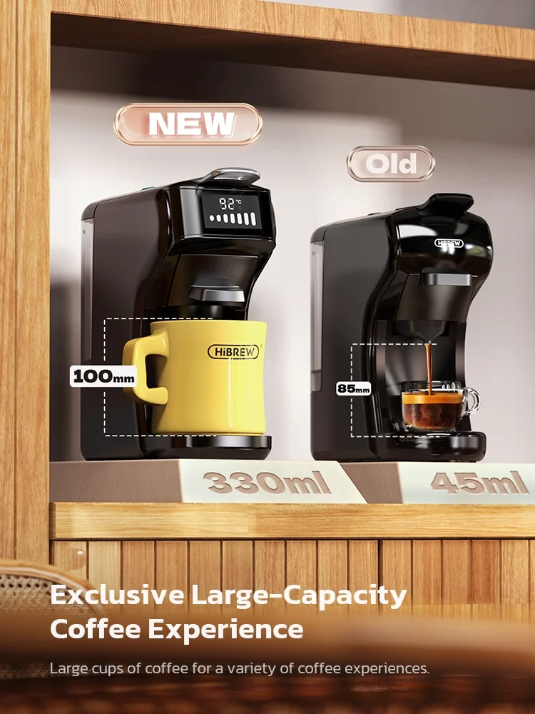 HiBREW 6in1 Pods Coffee Machine Multiple Espresso Cafetera Cappuccino Coffee Maker H1B Beige - Image 18