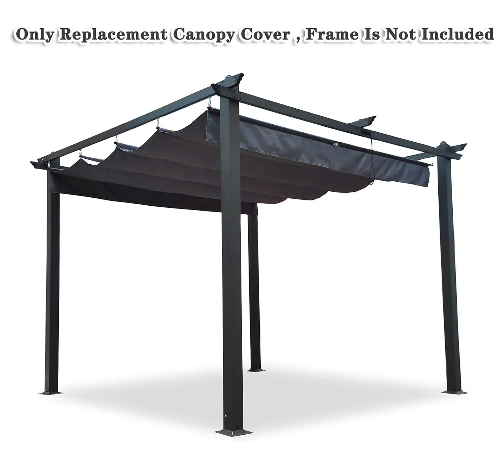 Outdoor Patio Pergola Replacement Canopy Top Cover Gazebo Replacement Shade Cover (Gray-for 10x10 Ft Pergola Frame)