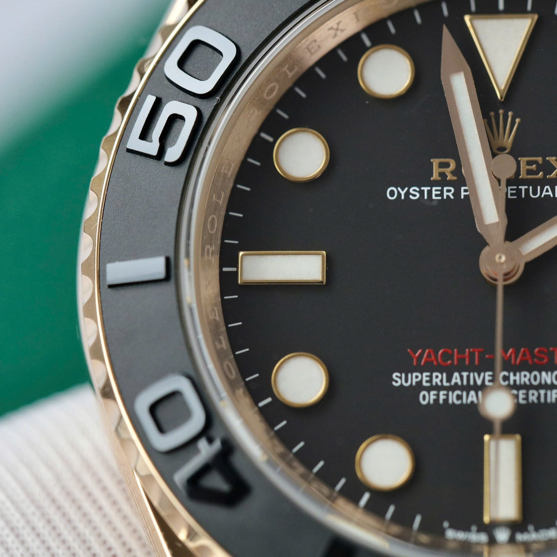 Rolex Yacht-Master 18K Rose Gold Case Replica Watch Black Dial 40mm - Elite Watch Atelier