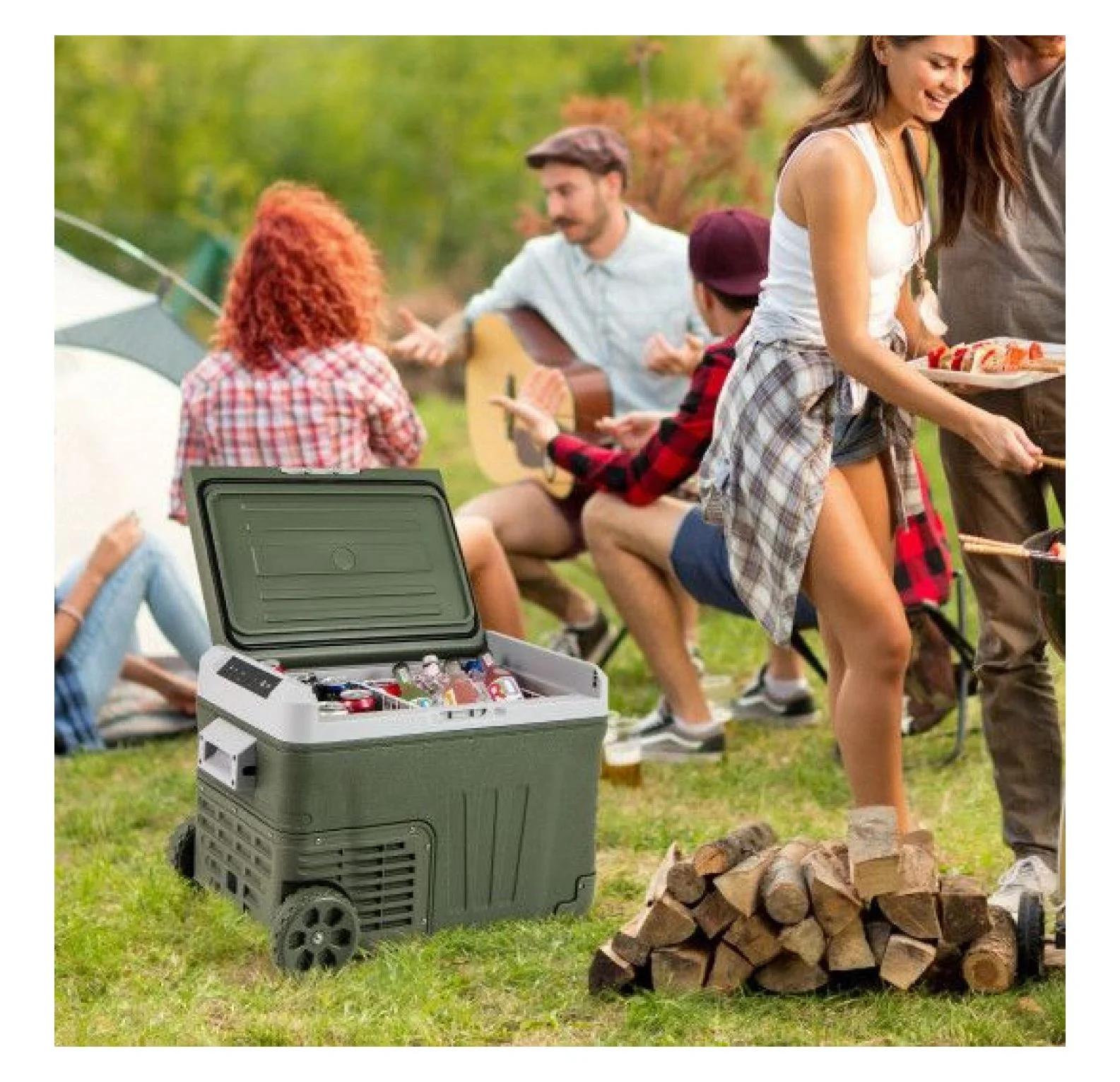 12V Car Refrigerator Portable Fridge - 35L/50L Electric Cooler, Adjustable Temp -4�H~68�H, DC 12/24V & AC 100-240V, for Road Trips, Camping, Food Preservation
