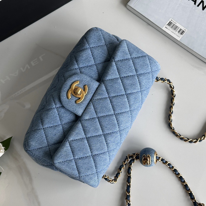 Chanel Classic Flag Bag Quilted Denim 20CM1:1High-quality replica