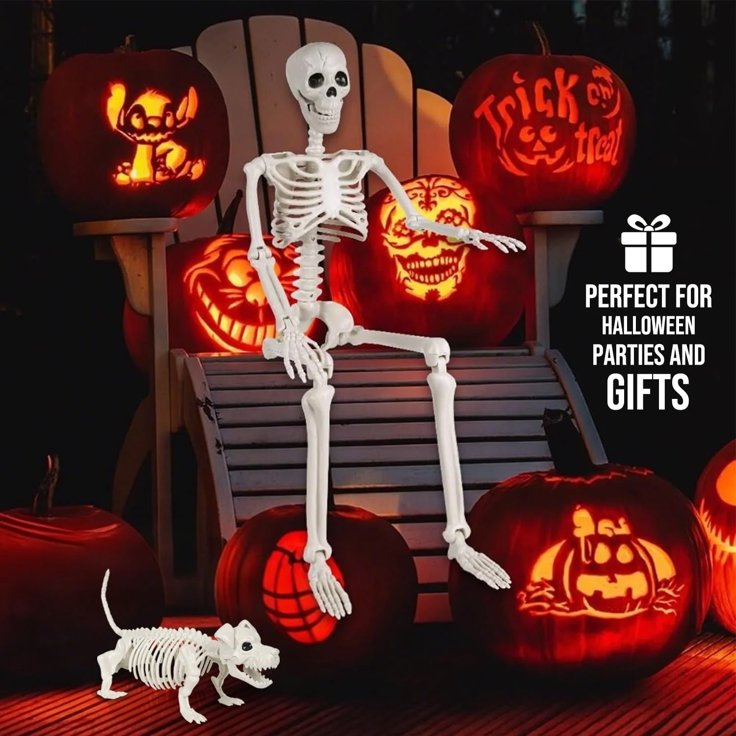 Ayieyill 2pcs Skeleton and Dog Skeleton Halloween Decorations Posable Skeletons Halloween Decorations Indoor Outdoor - Image 7 Ayieyill 2pcs Skeleton and Dog Skeleton Halloween Decorations Posable Skeletons Halloween Decorations Indoor Outdoor - Image 7