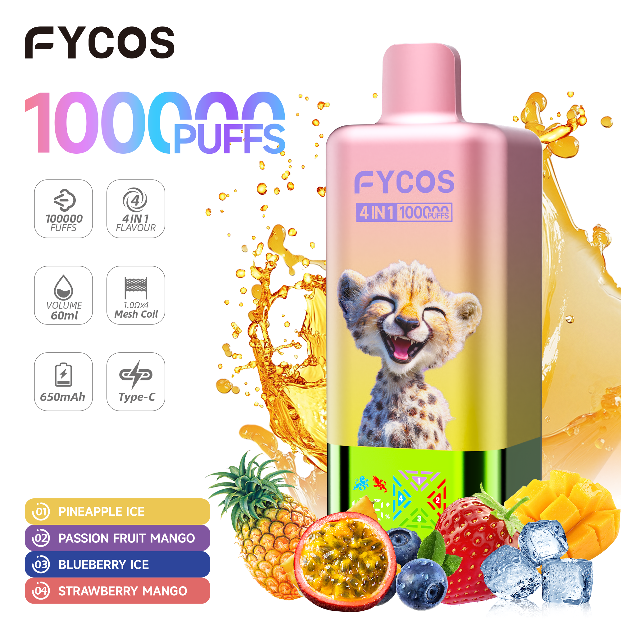 FYCOS 4 IN 1 100K Puffs Disposable Vape