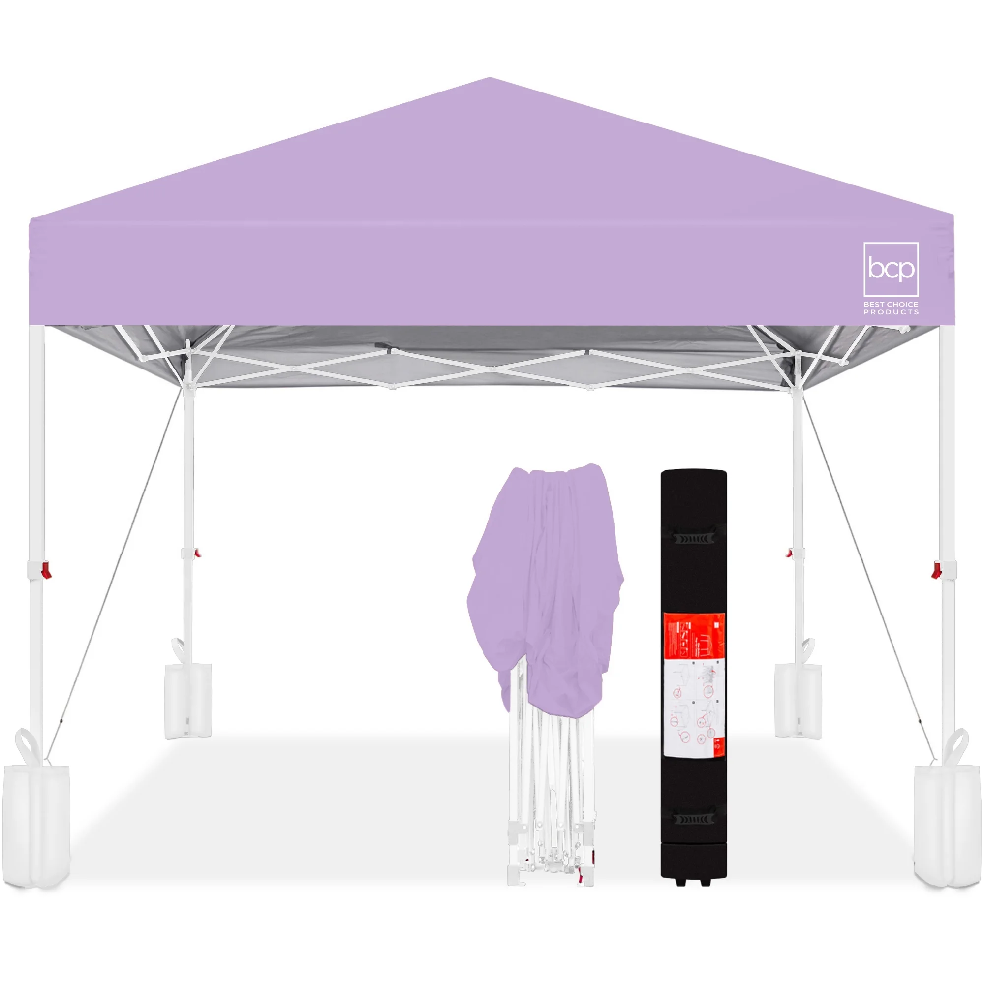 Best Choice Products 10x10ft Easy Setup Pop Up Canopy w/ 1-Button Setup, Wheeled Case, 4 Weight Bags - White - Image 21