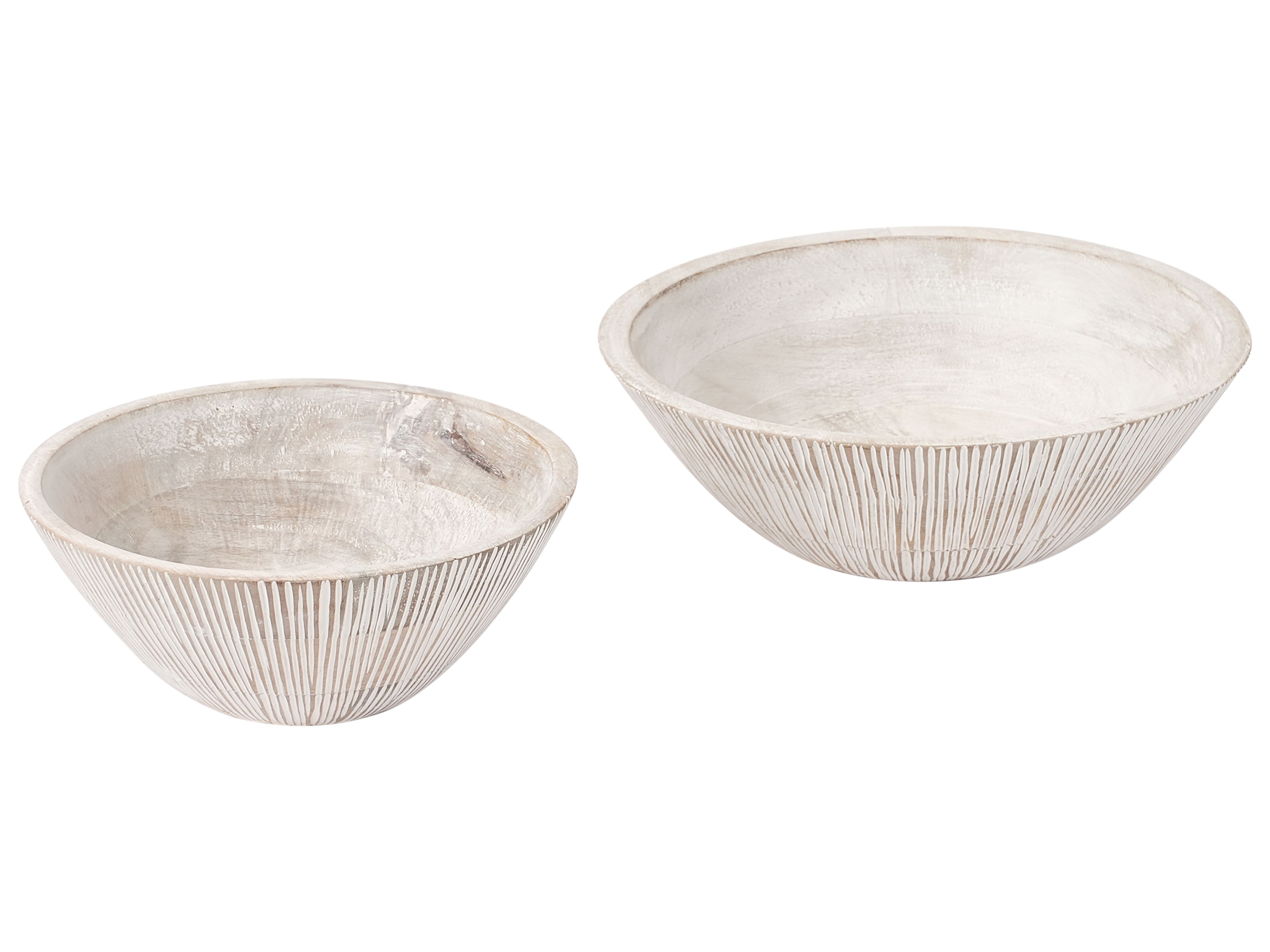 Set of 2 Bowls SIWA Mango Wood Light Brown